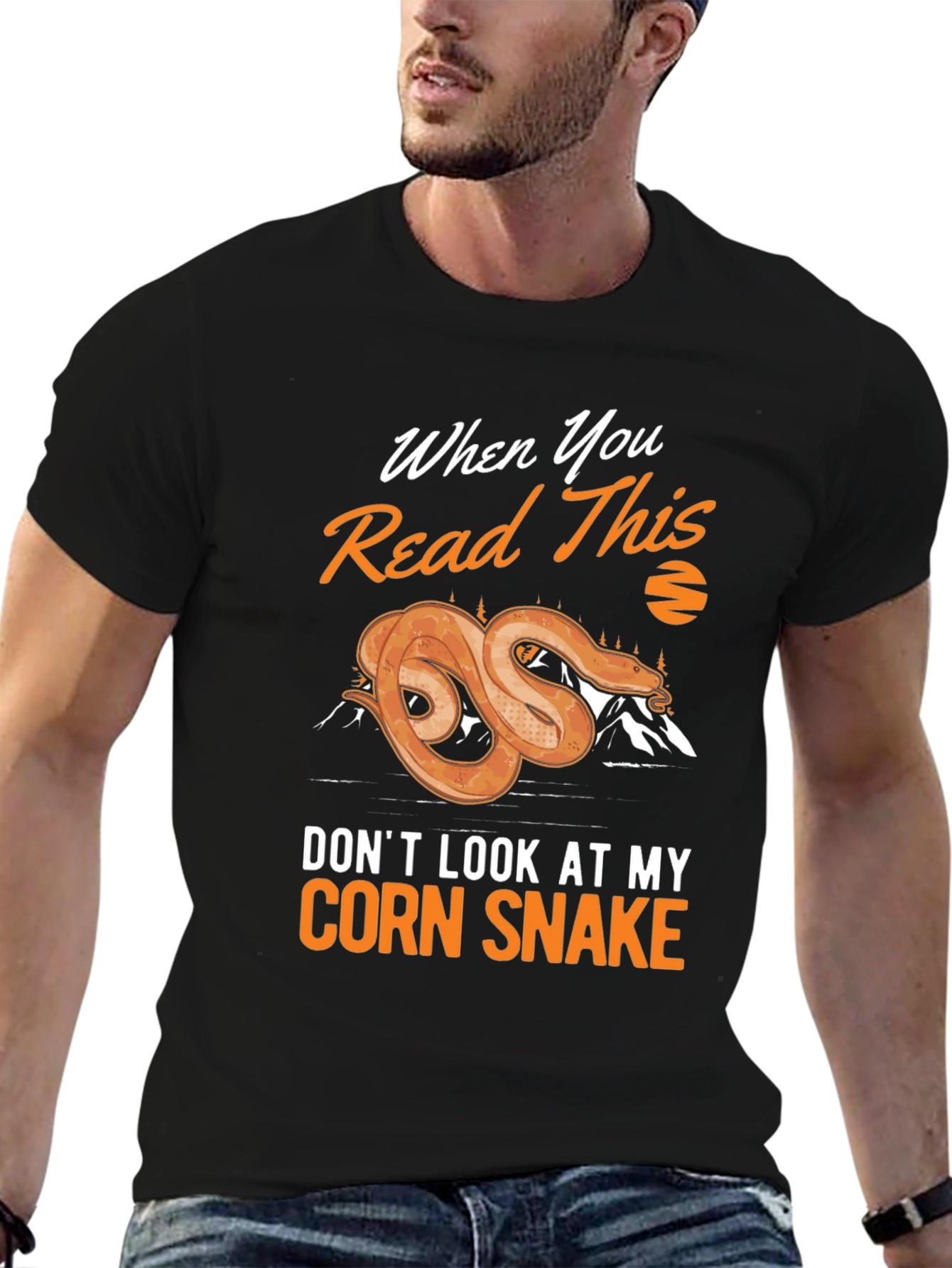 Black Corn Snake Novelty Graphic Tee view 6