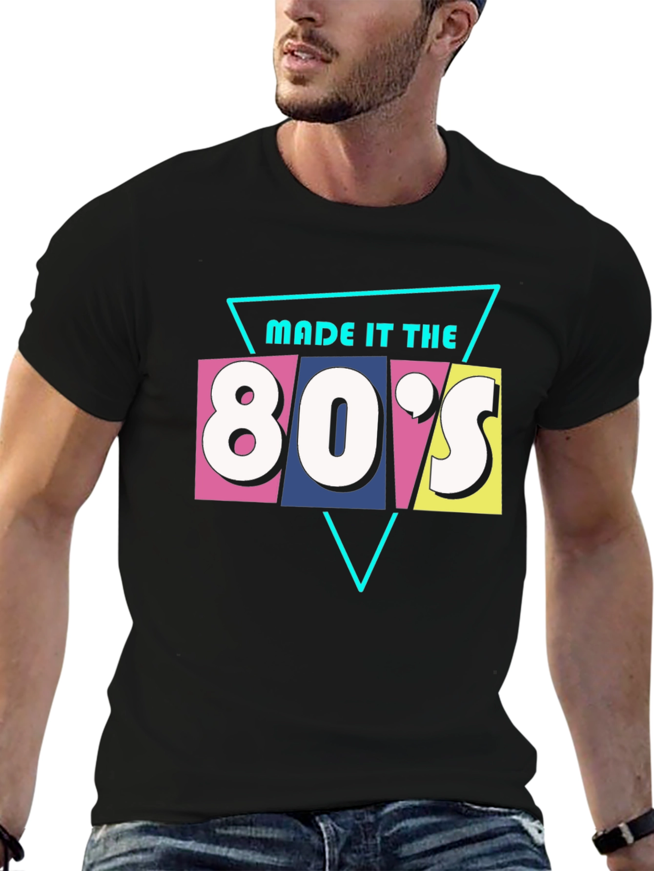 Black Made it the 80s Graphic Tee - Retro Style view 6