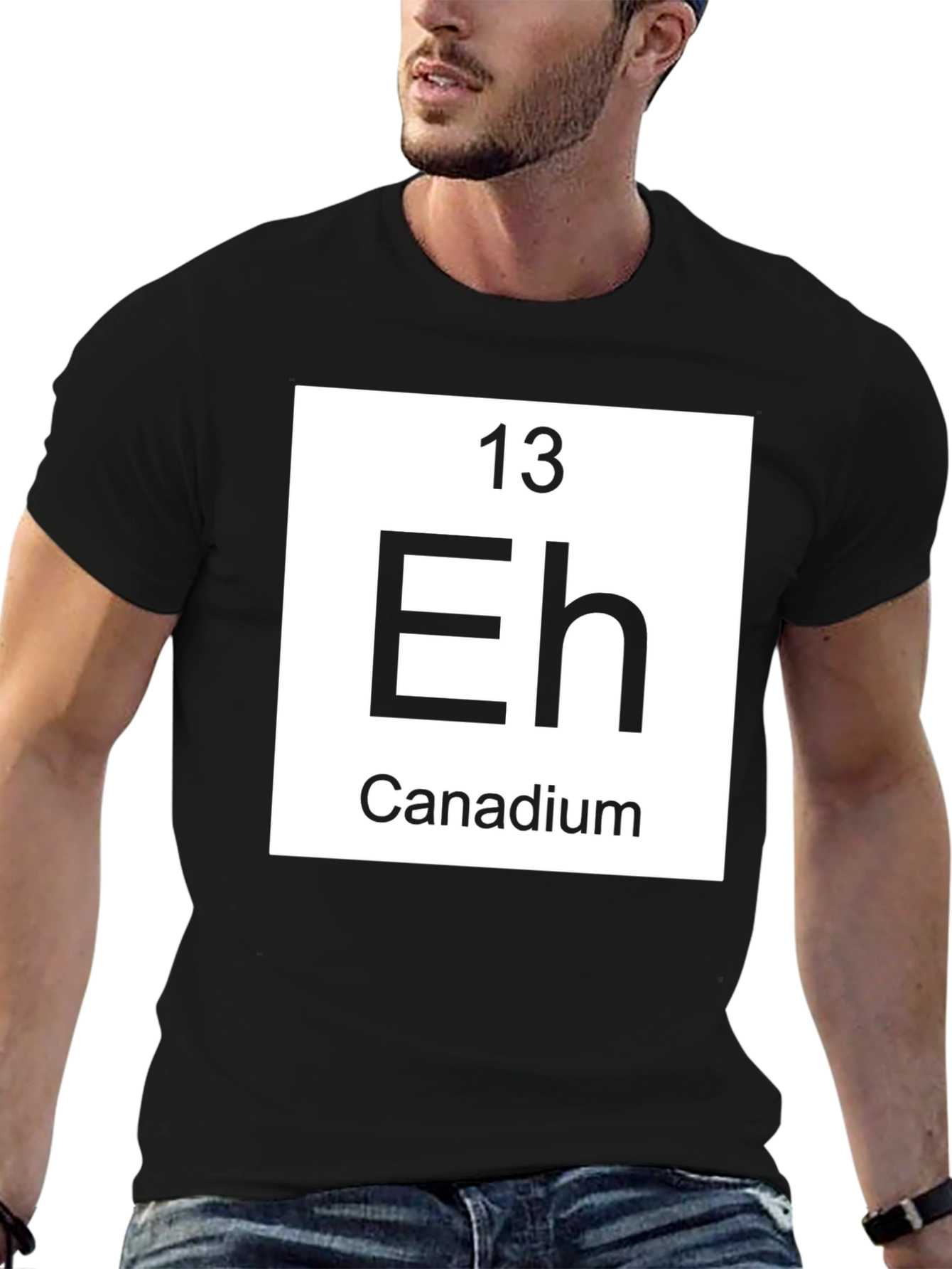 Black Canadium Eh Funny Chemistry T-Shirt view 6