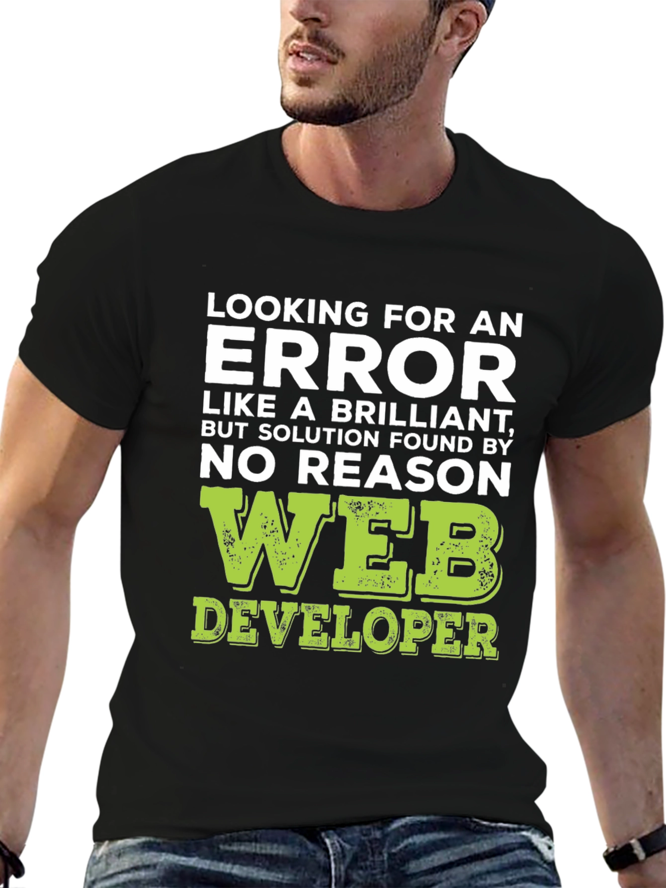 Black Web Developer T-Shirt: Finding Errors Brilliance view 6