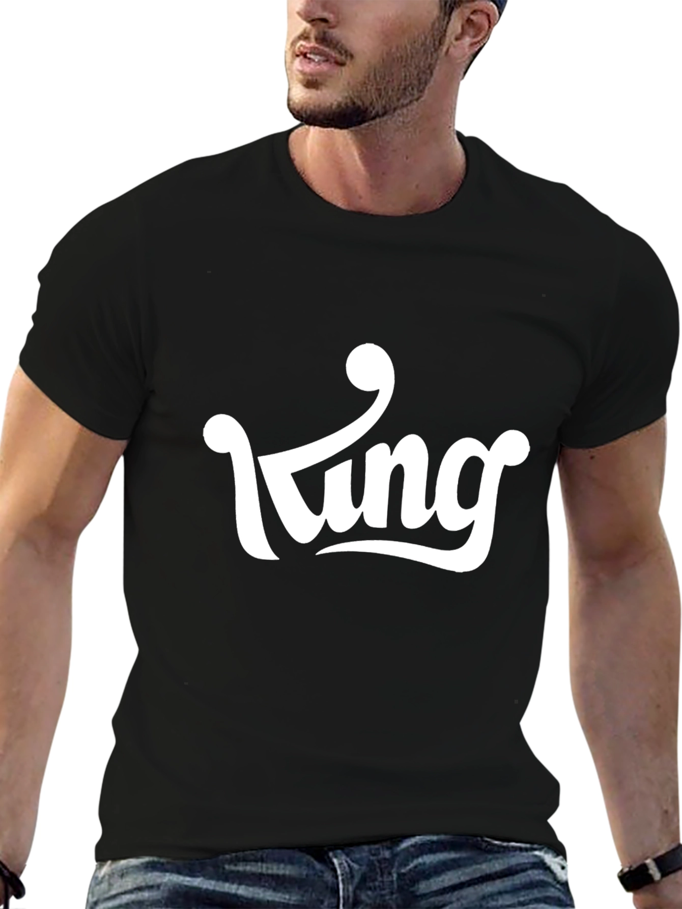 Black King Graphic Print Black T-Shirt view 6
