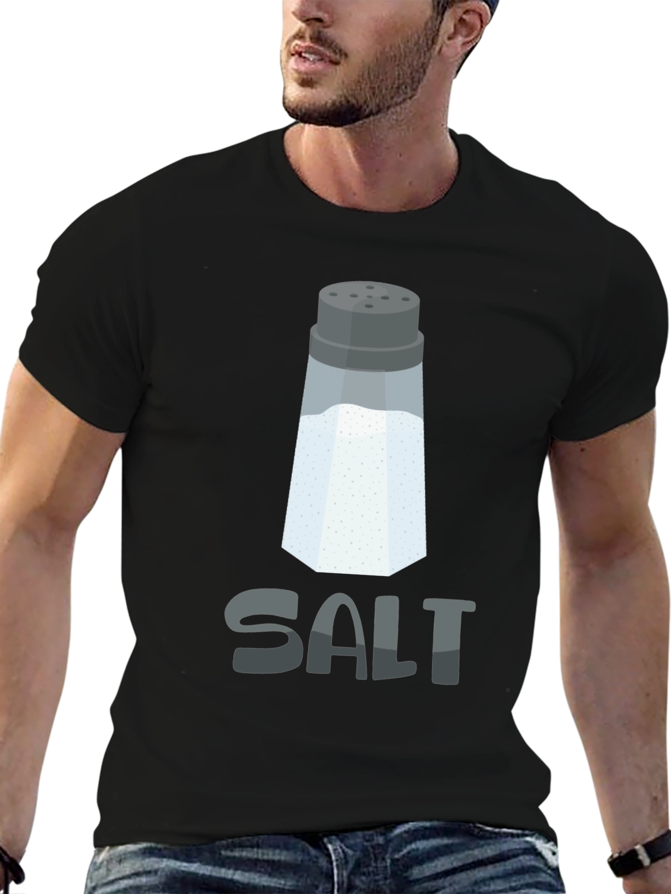 Black Salt Graphic Tee - Funny Pun T-Shirt view 6
