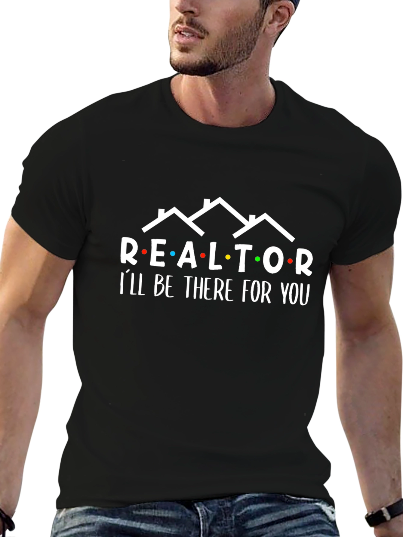 Black Realtor 'I'll Be There For You' Graphic Tee view 6