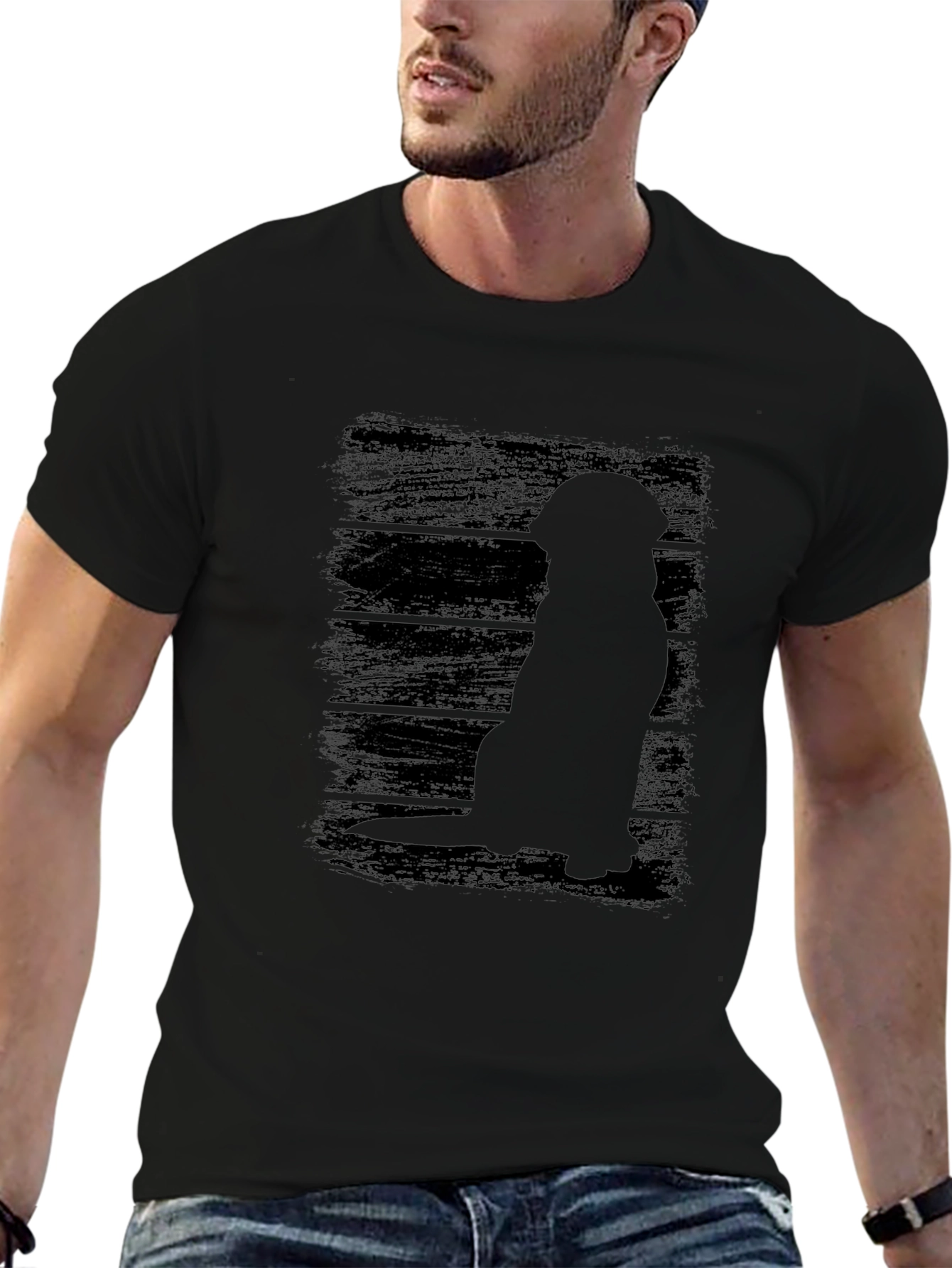 Black Black Dog Silhouette Graphic T-Shirt view 6