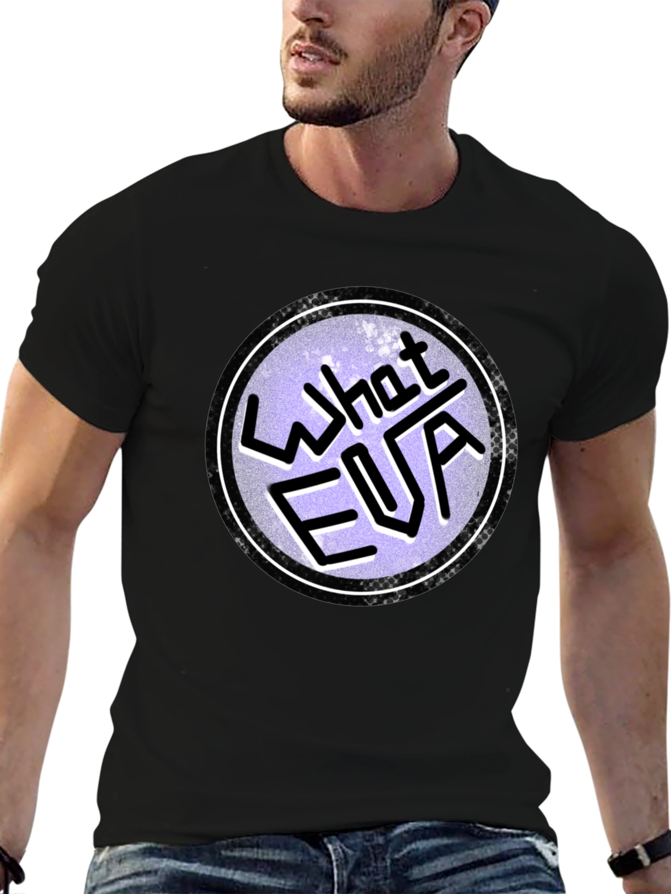 Black What FUA Funny Graphic Men's Black T-Shirt view 6