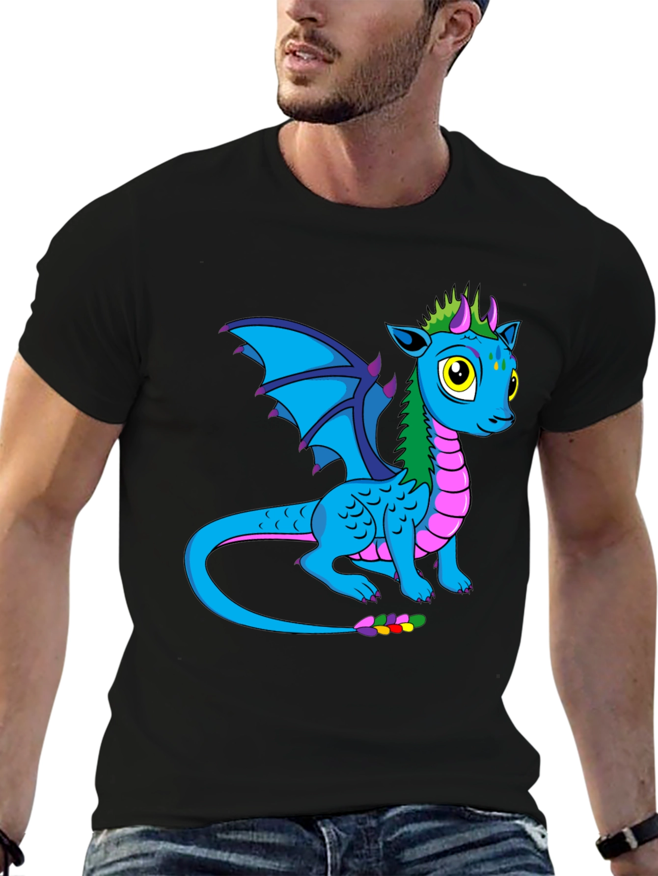 Black Dragon Graphic T-Shirt - Black Cotton Tee view 6