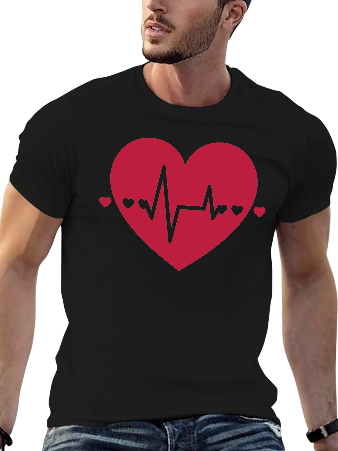 Black Heartbeat Heart Graphic Tee - Love & Life view 6
