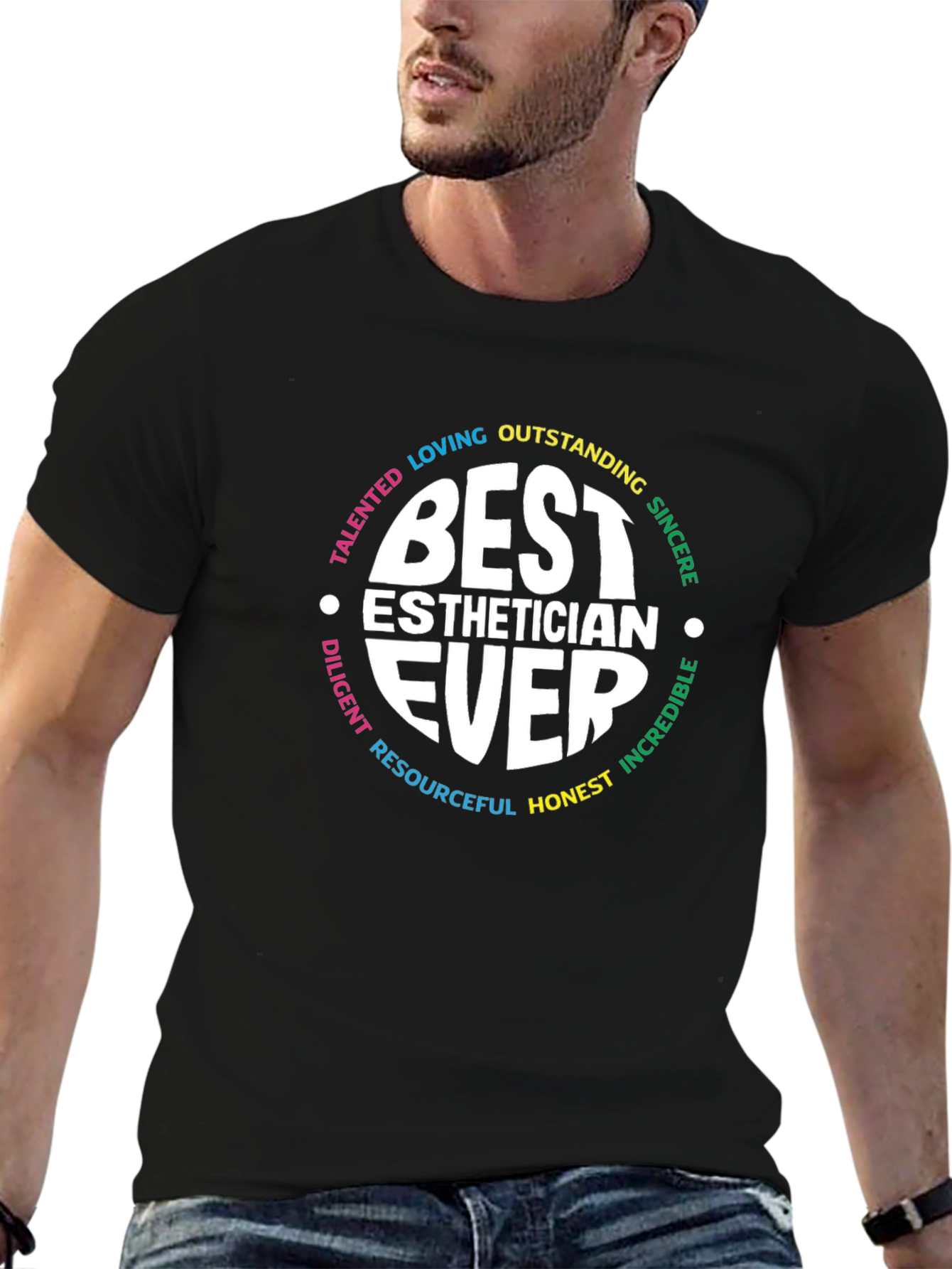 Black Best Esthetician Ever T-Shirt view 6