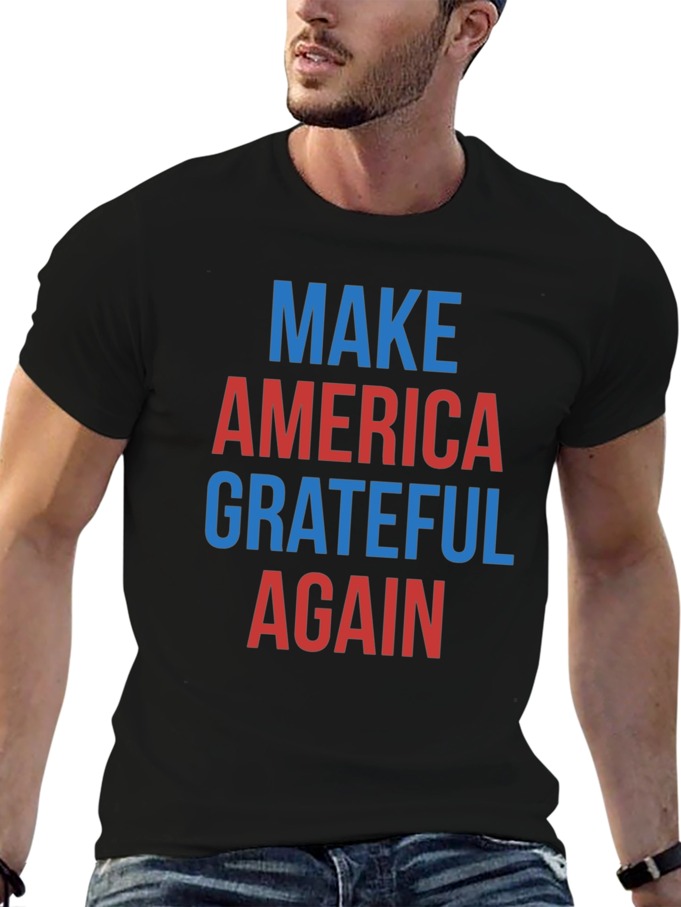 Black Make America Grateful Again T-Shirt view 6