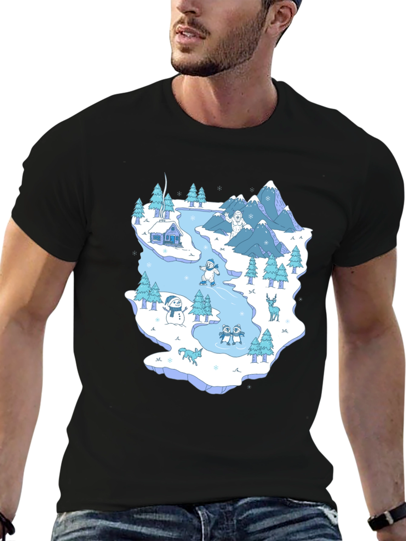 Black Winter Wonderland Graphic T-Shirt view 6