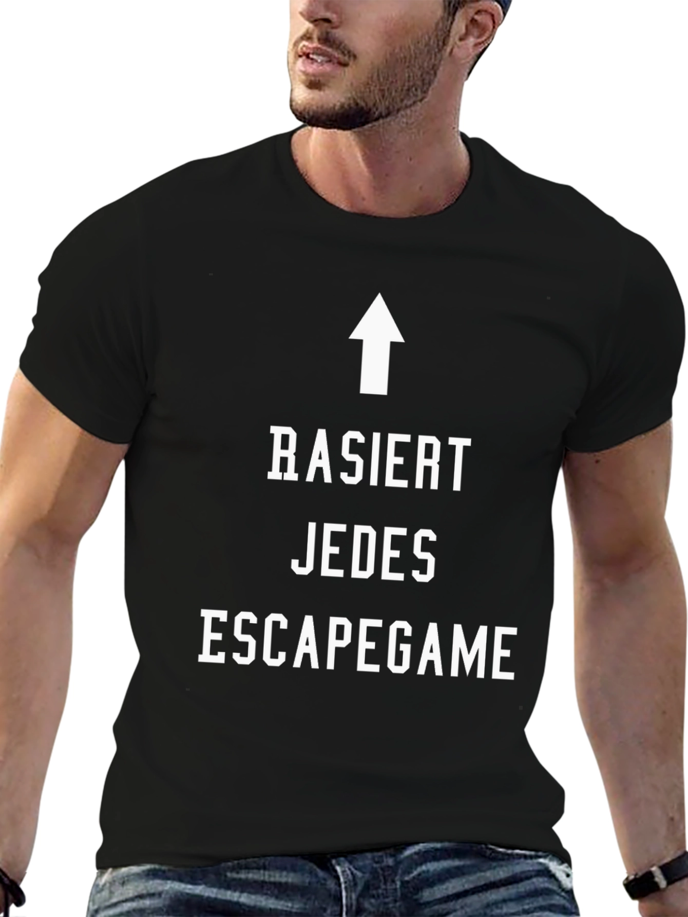 Black Escape Game T-Shirt - German Phrase view 6