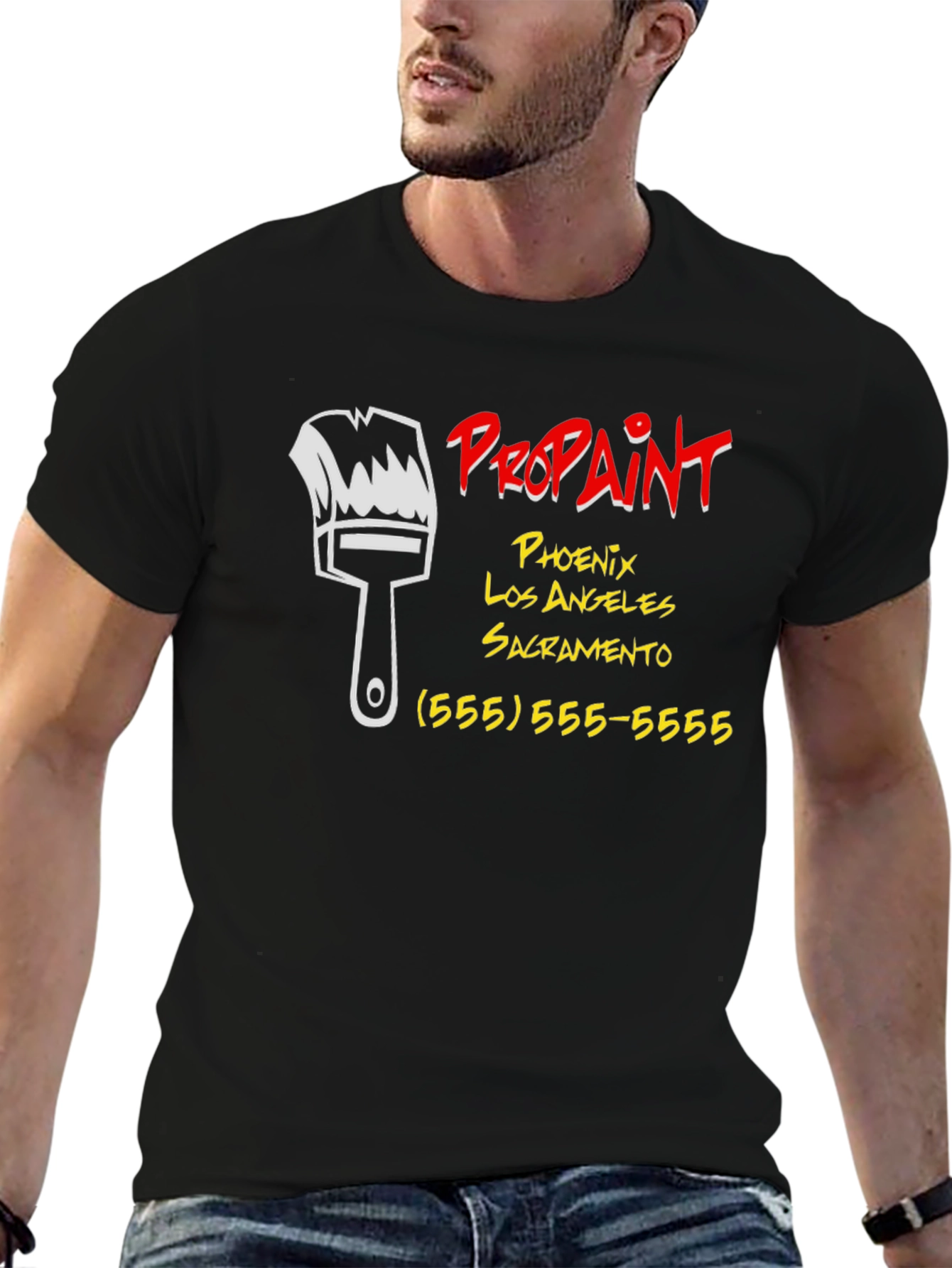 Black Pro Paint Services T-Shirt view 6