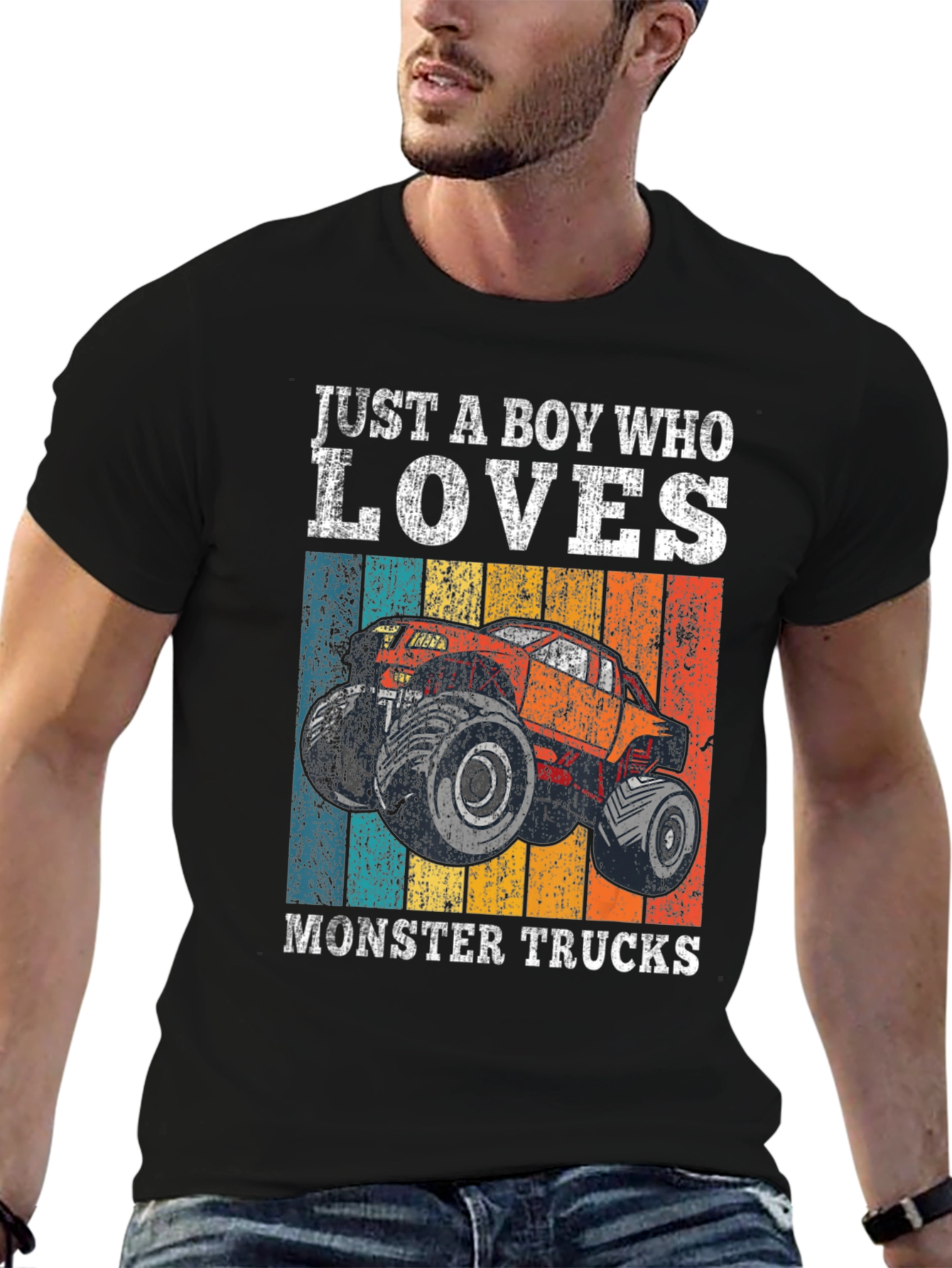 Black Monster Truck Lover Graphic Tee view 6