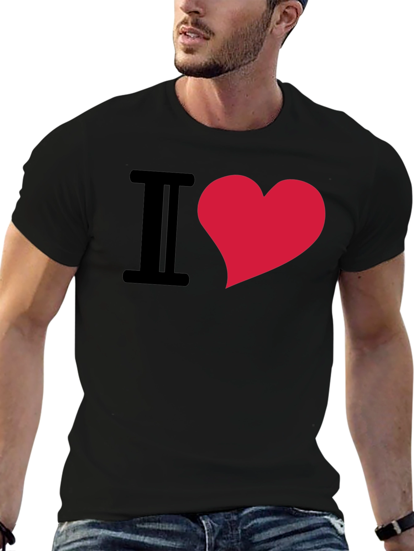 Black I Heart Graphic Tee - Trendy & Comfortable view 6