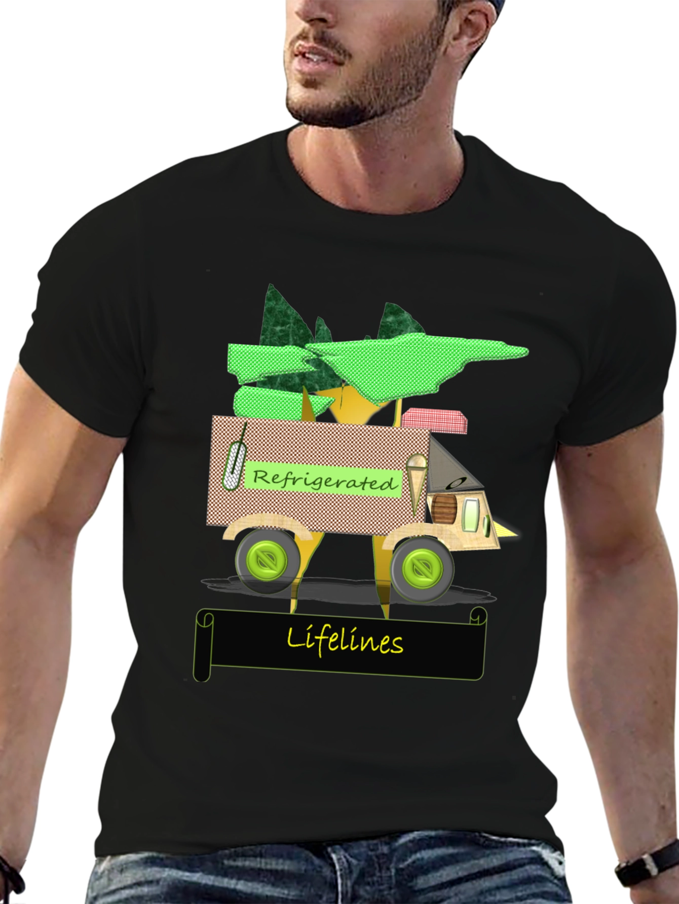 Black Refrigerated Lifelines Graphic T-Shirt view 6