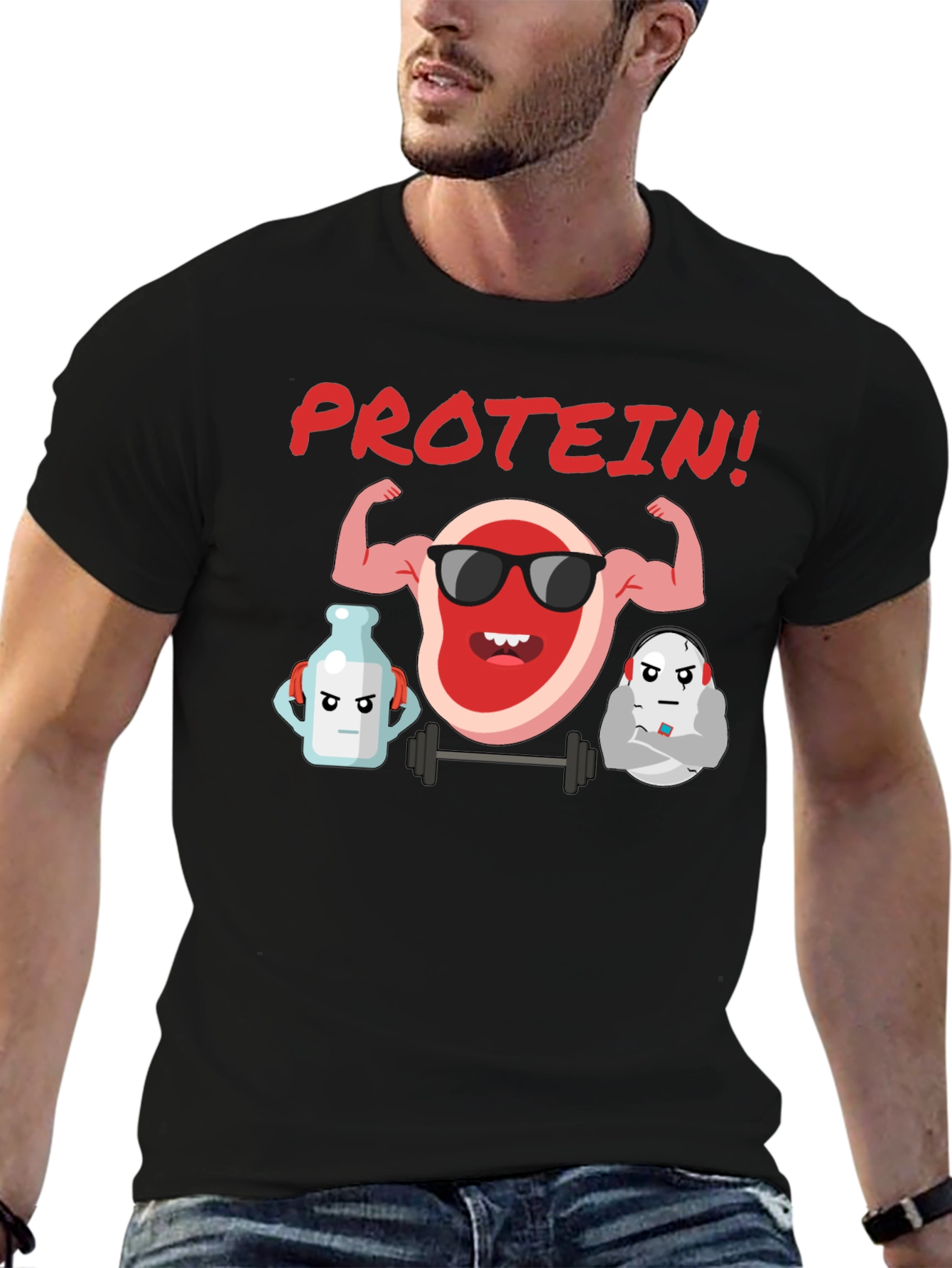 Black Protein Power Gym T-Shirt view 6