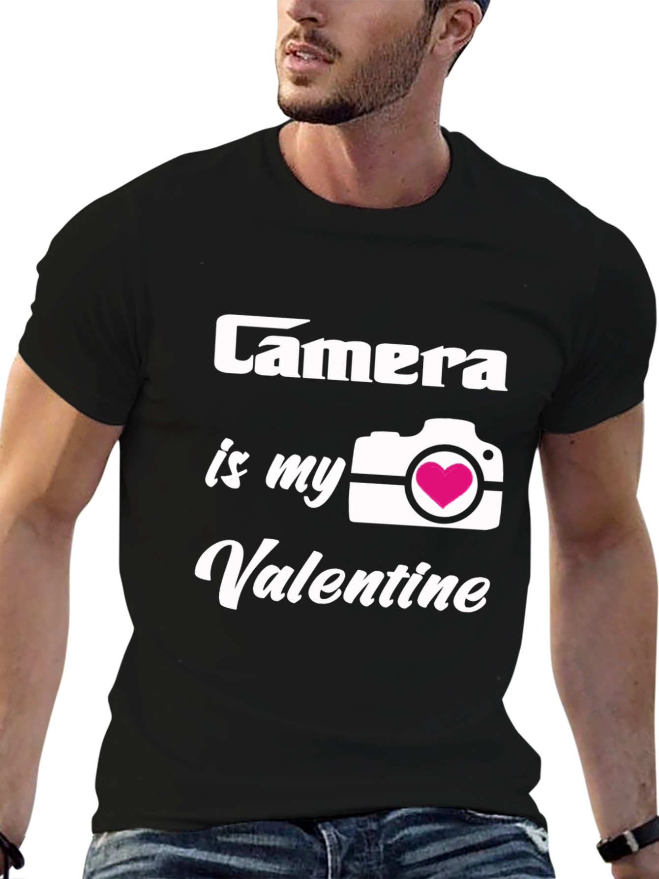 Black Camera is My Valentine T-Shirt Photographer Gift view 6