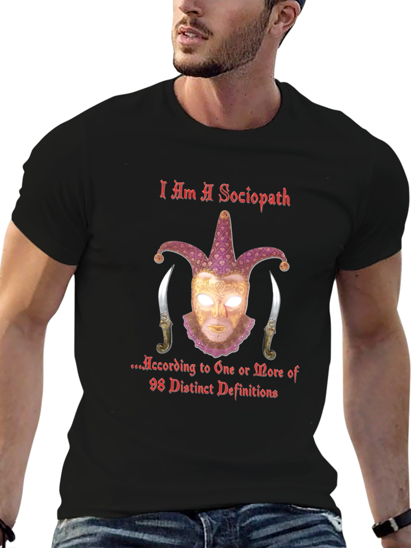 Black I Am A Sociopath T-Shirt - Edgy Graphic Tee view 6