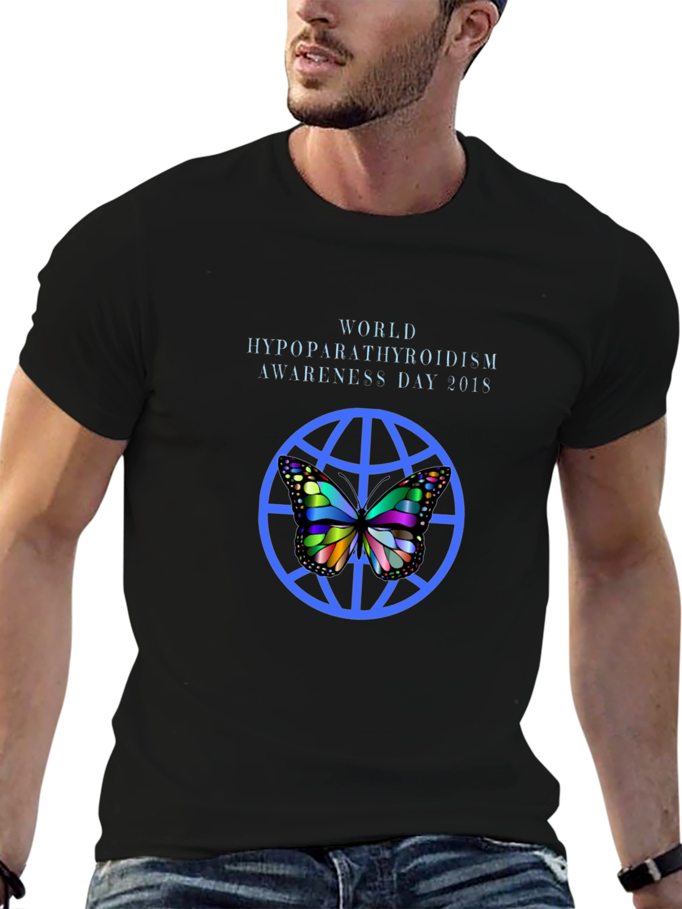 Black Hypoparathyroidism Awareness T-Shirt view 6