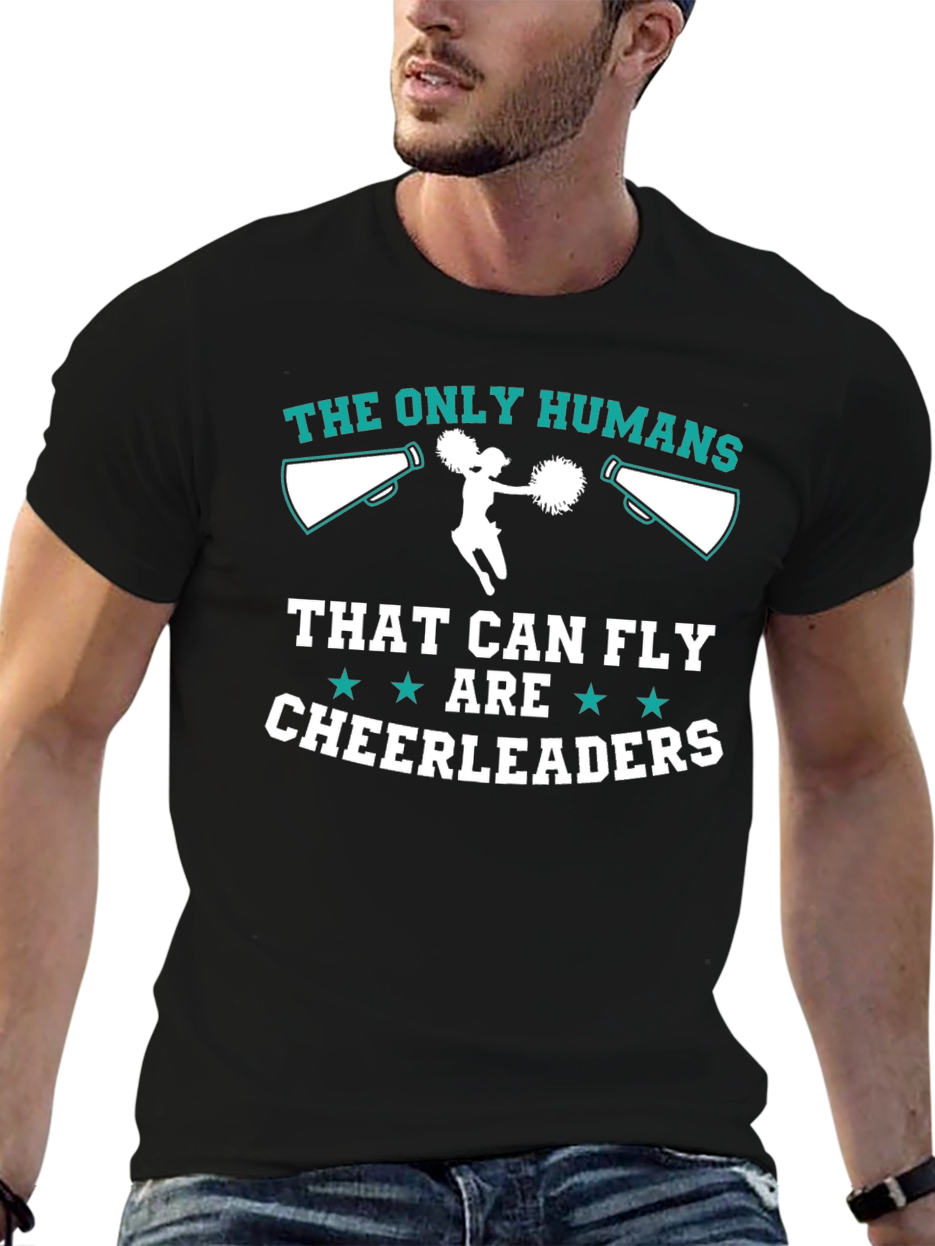 Black Cheerleader T-Shirt: The Only Humans That Can Fly view 6