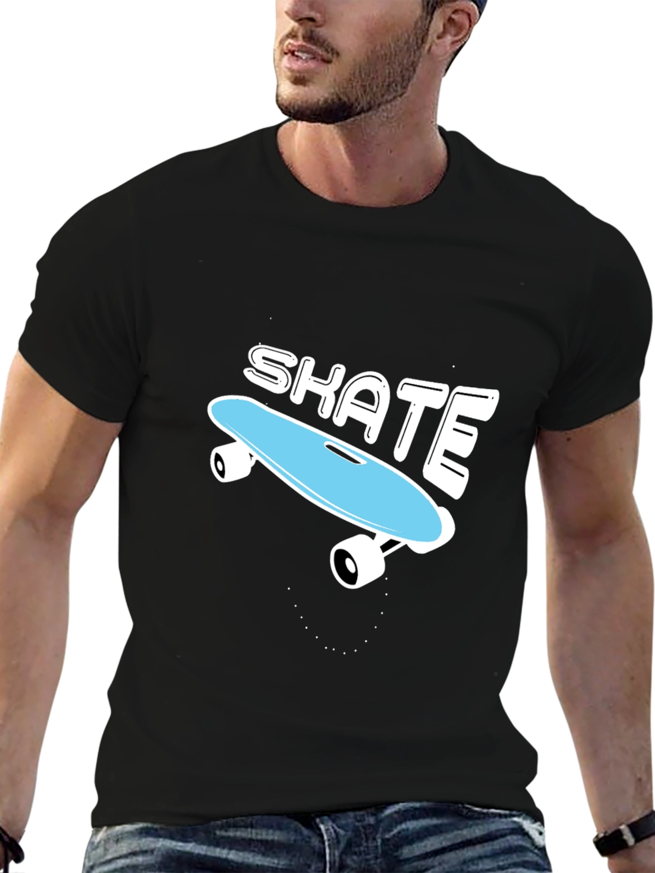 Black Skate T-Shirt - Cool Skateboard Graphic Tee view 6