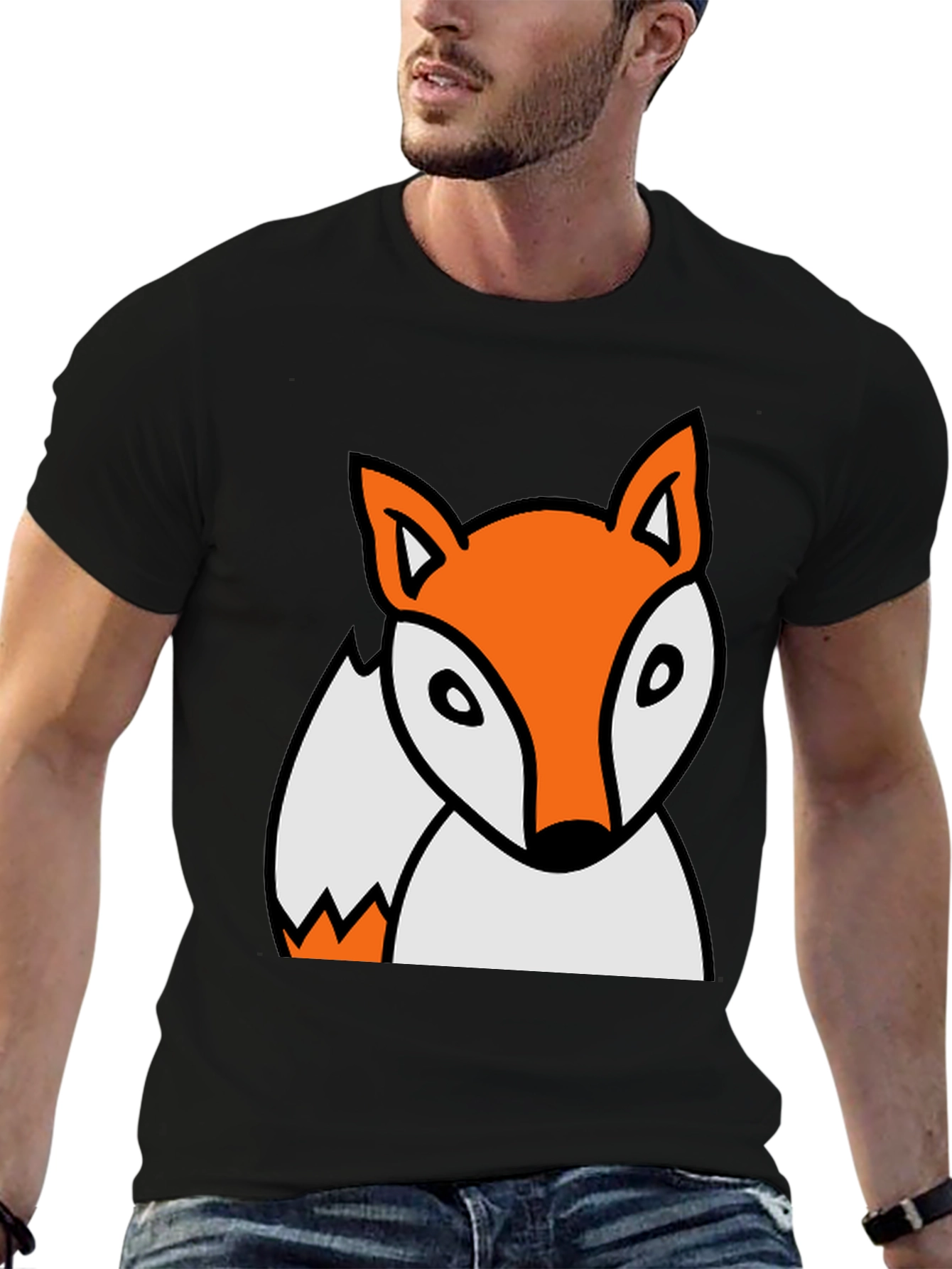 Black Fox Graphic Black T-Shirt view 6