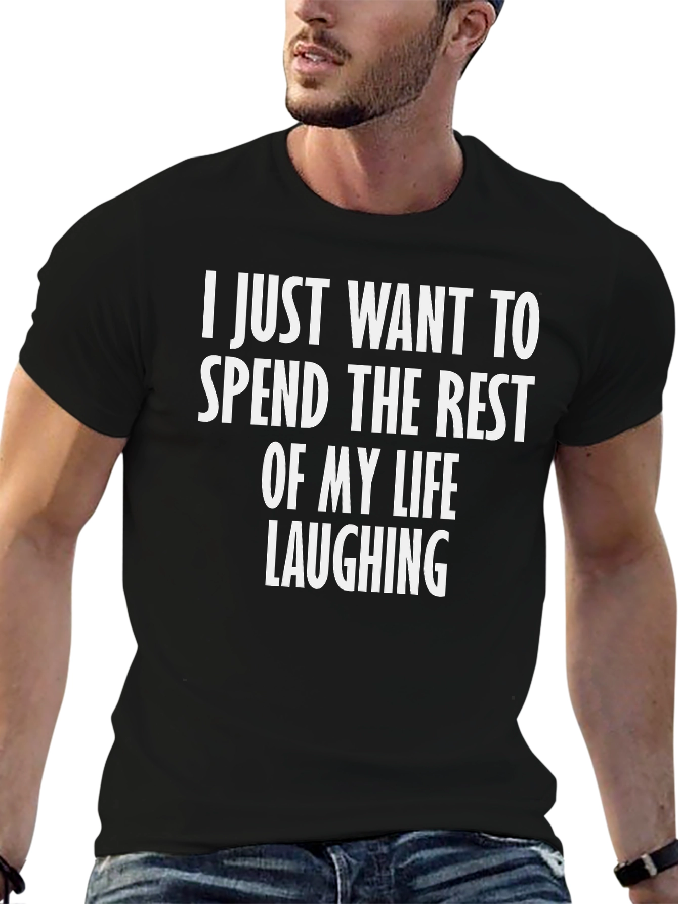 Black Laughing Through Life T-Shirt view 6
