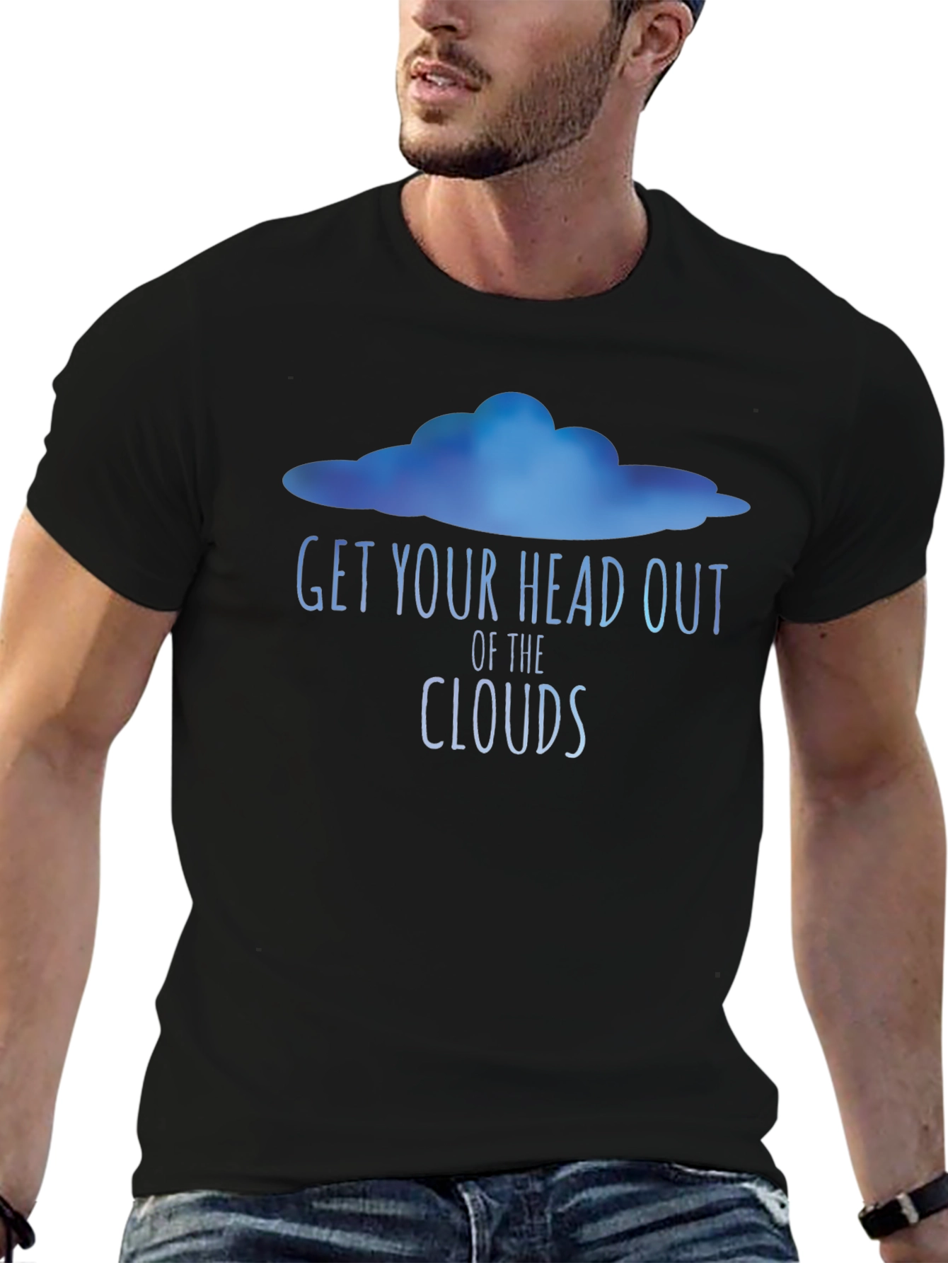 Black Get Your Head Out of the Clouds Graphic Tee view 6
