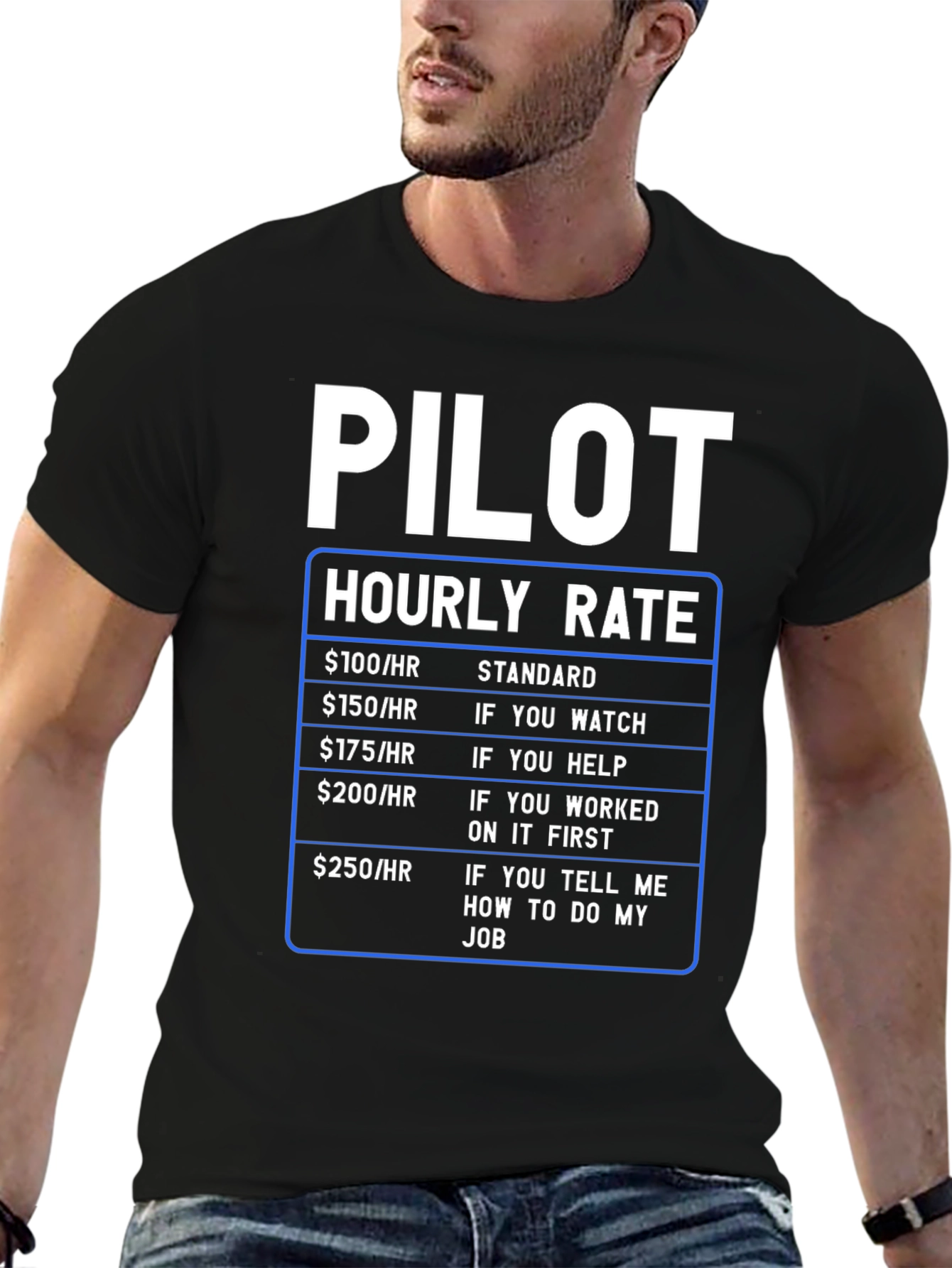 Pilot Hourly Rate Funny T-Shirt - 6