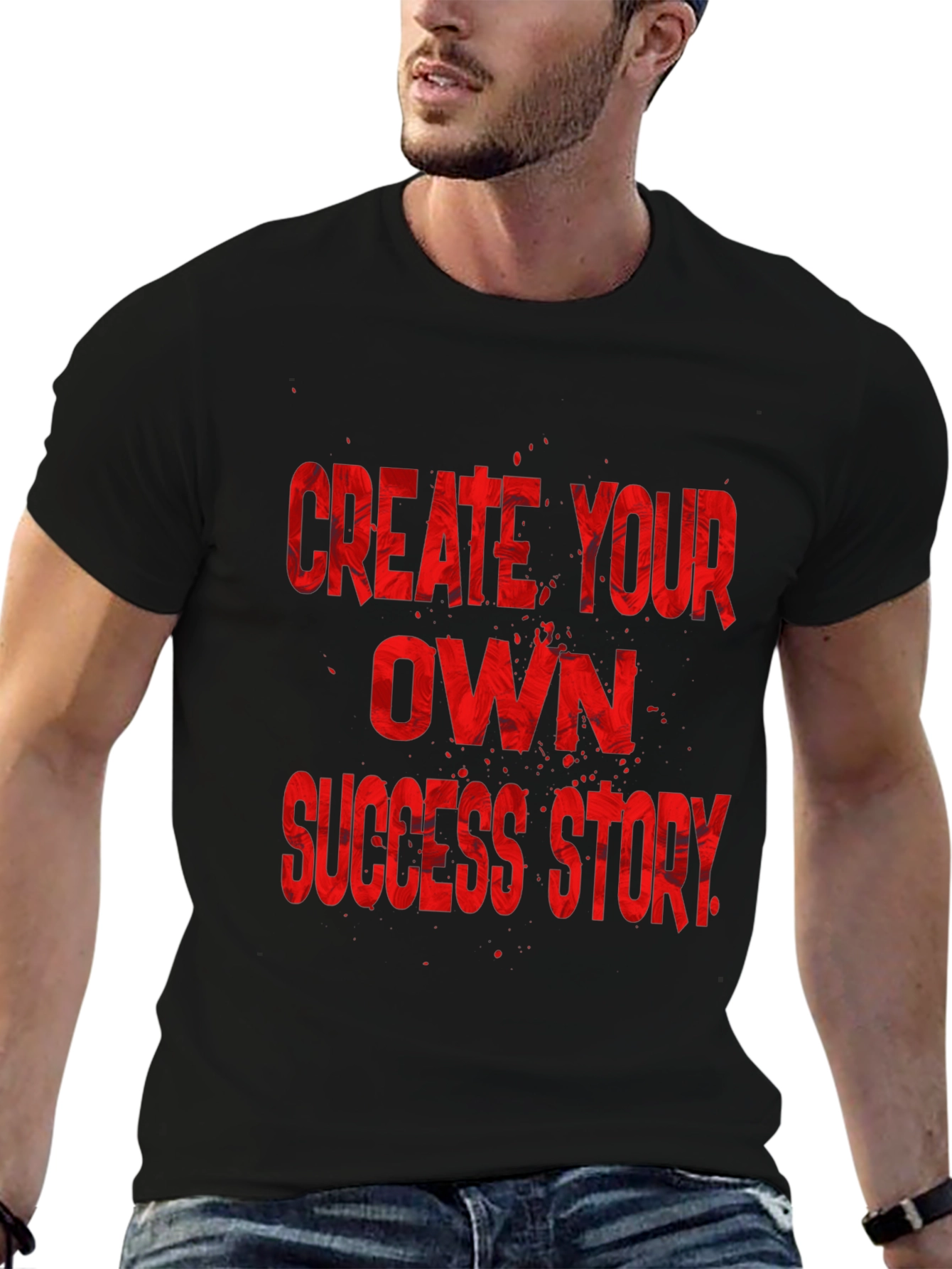 Black Create Your Own Success Story Black T-Shirt view 6