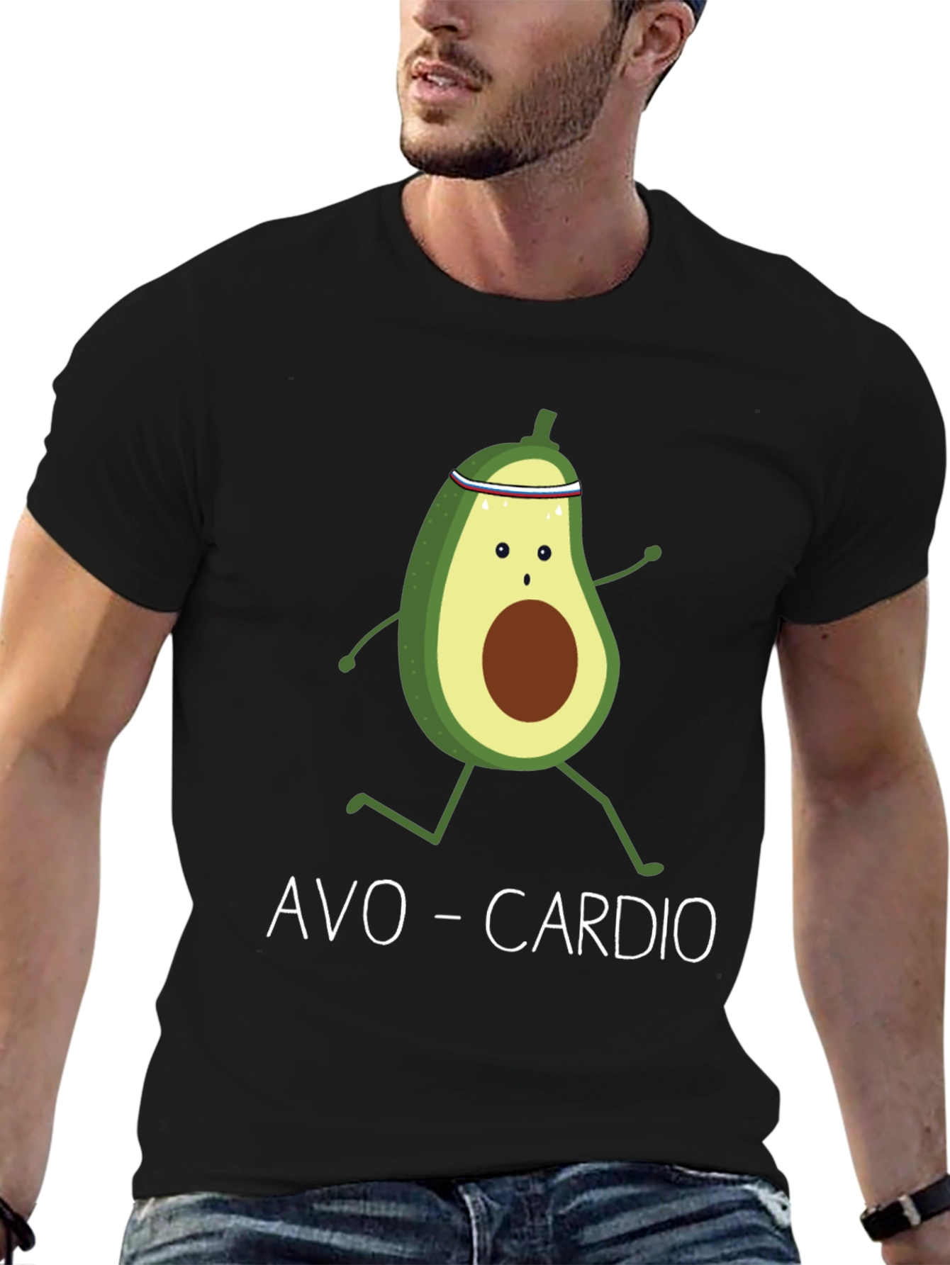 Black Avo-Cardio Avocado Running Graphic T-Shirt view 6