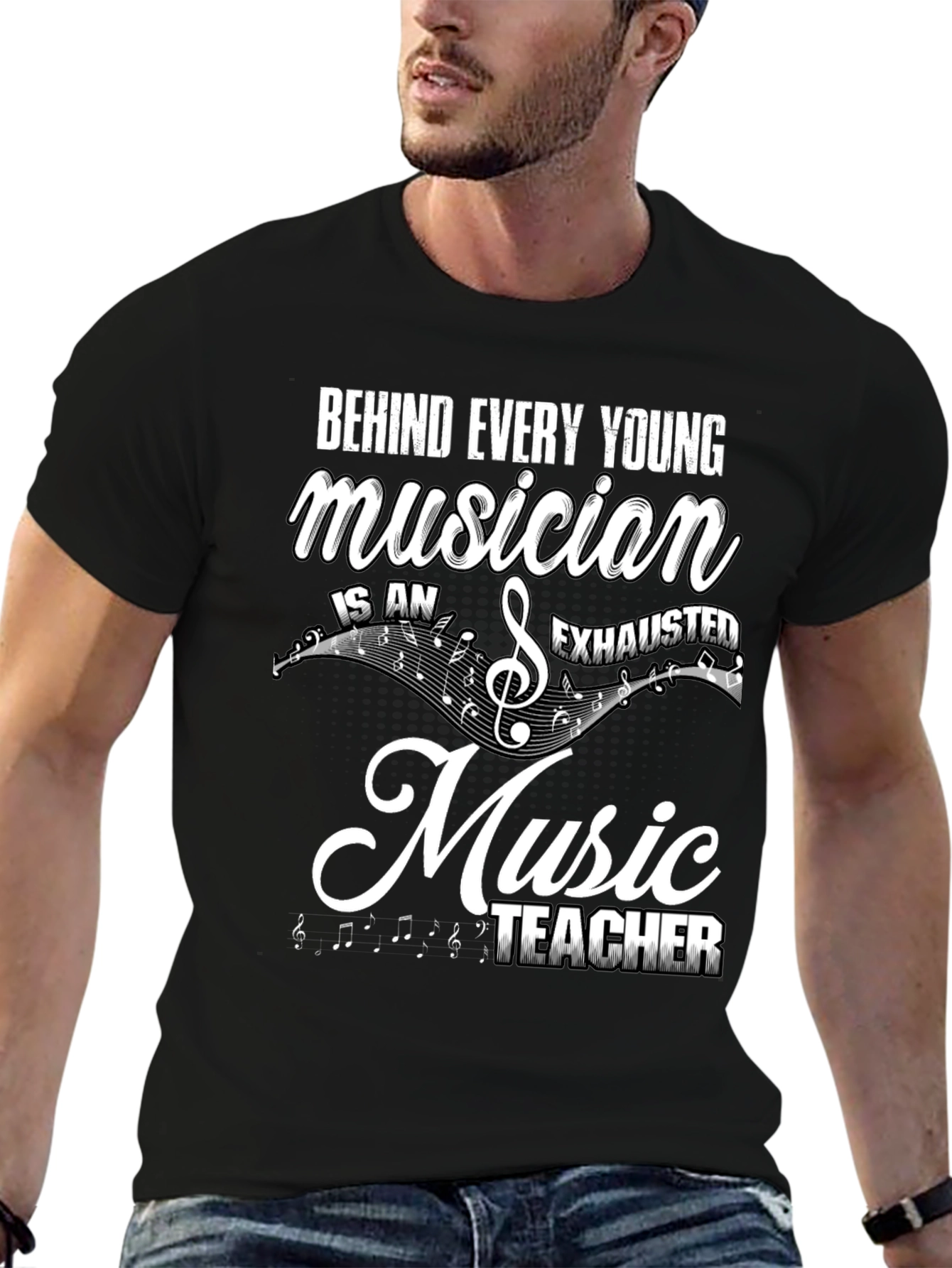 Black Musician Teacher Graphic T-Shirt - Music Lover Gift view 6