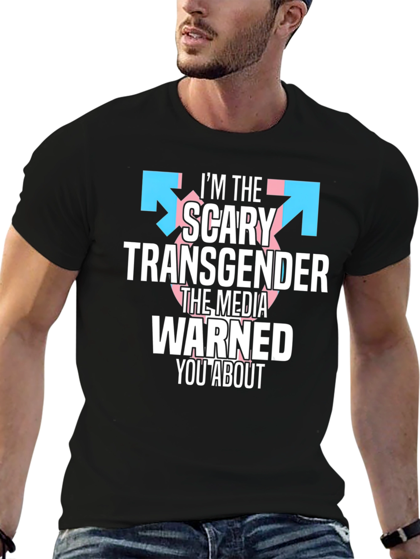 Black I'm The Scary Transgender T-Shirt view 6