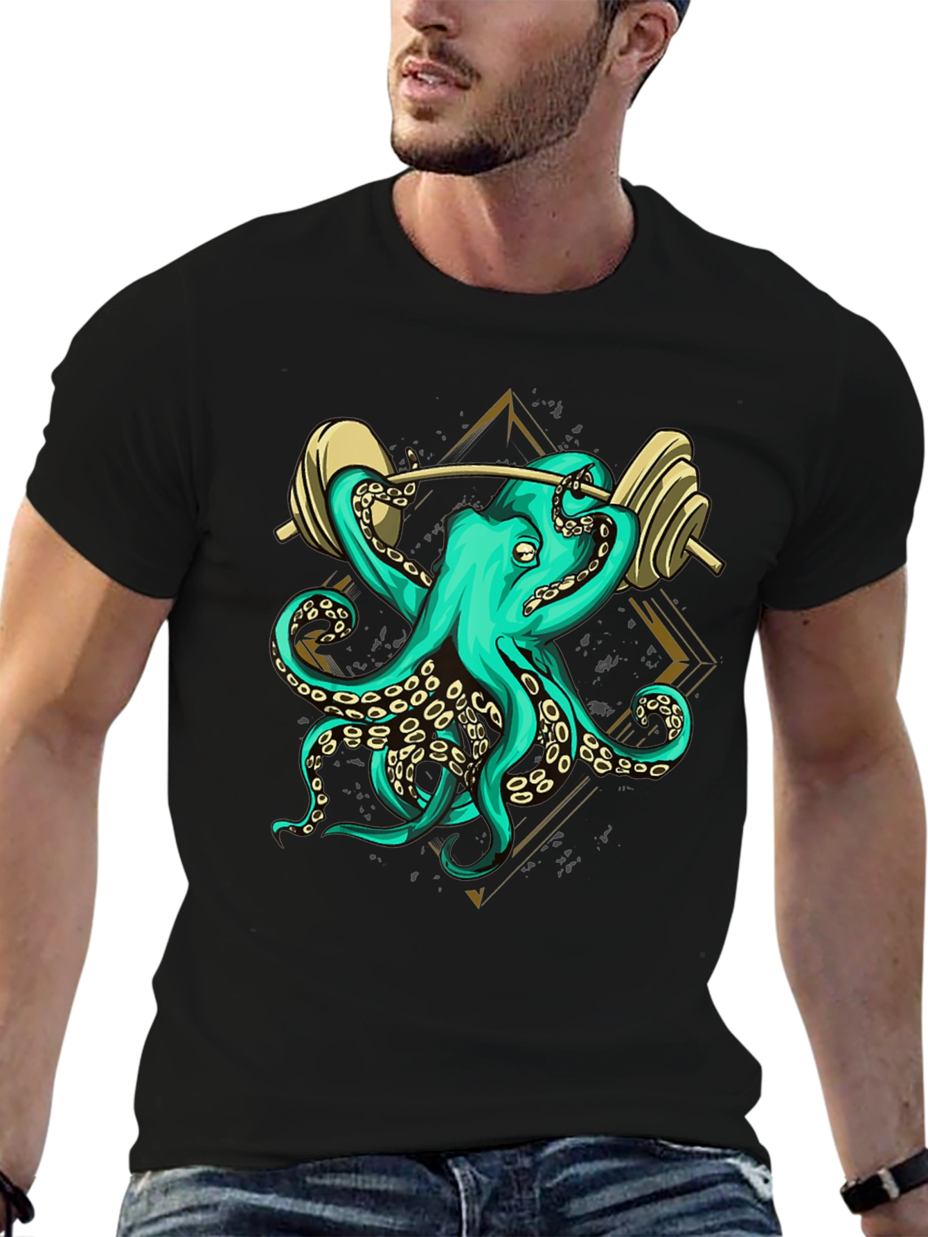 Octopus Lifting Weights Graphic Tee - 6