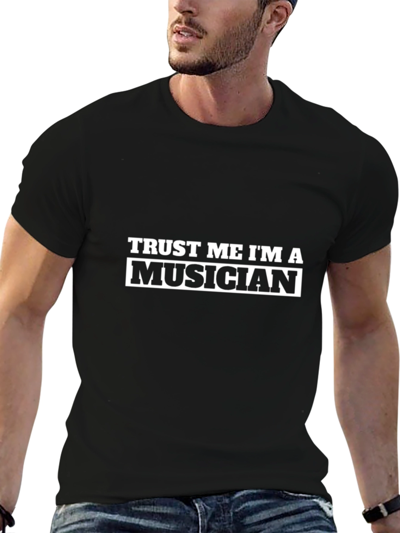 Black Trust Me I'm a Musician Black T-Shirt view 6