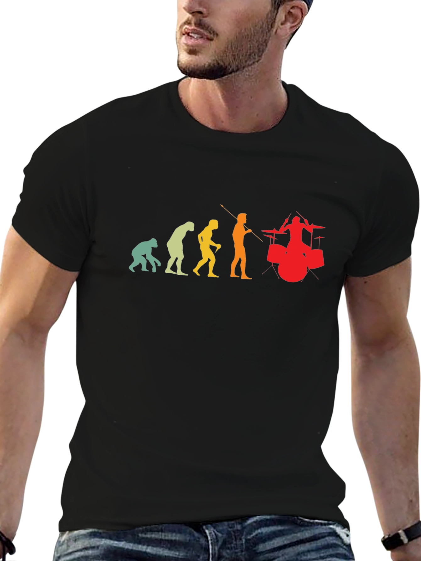 Black Evolution of Drumming T-Shirt view 6