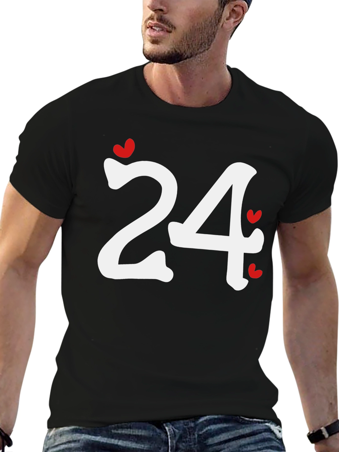 Black Heart Number 24 Black T-Shirt view 6