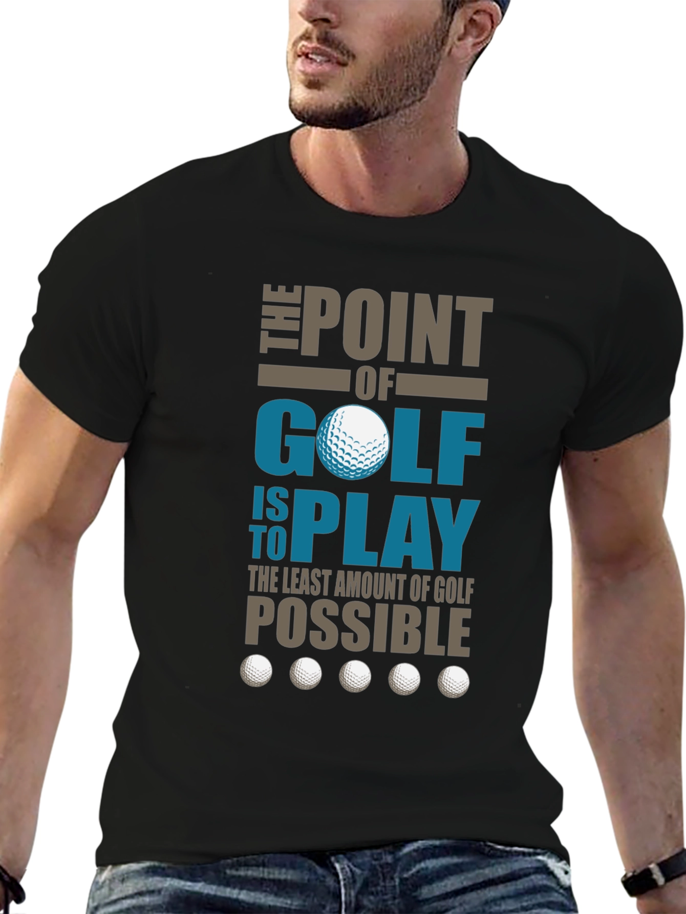 Black Funny Golf T-Shirt - The Point of Golf view 6