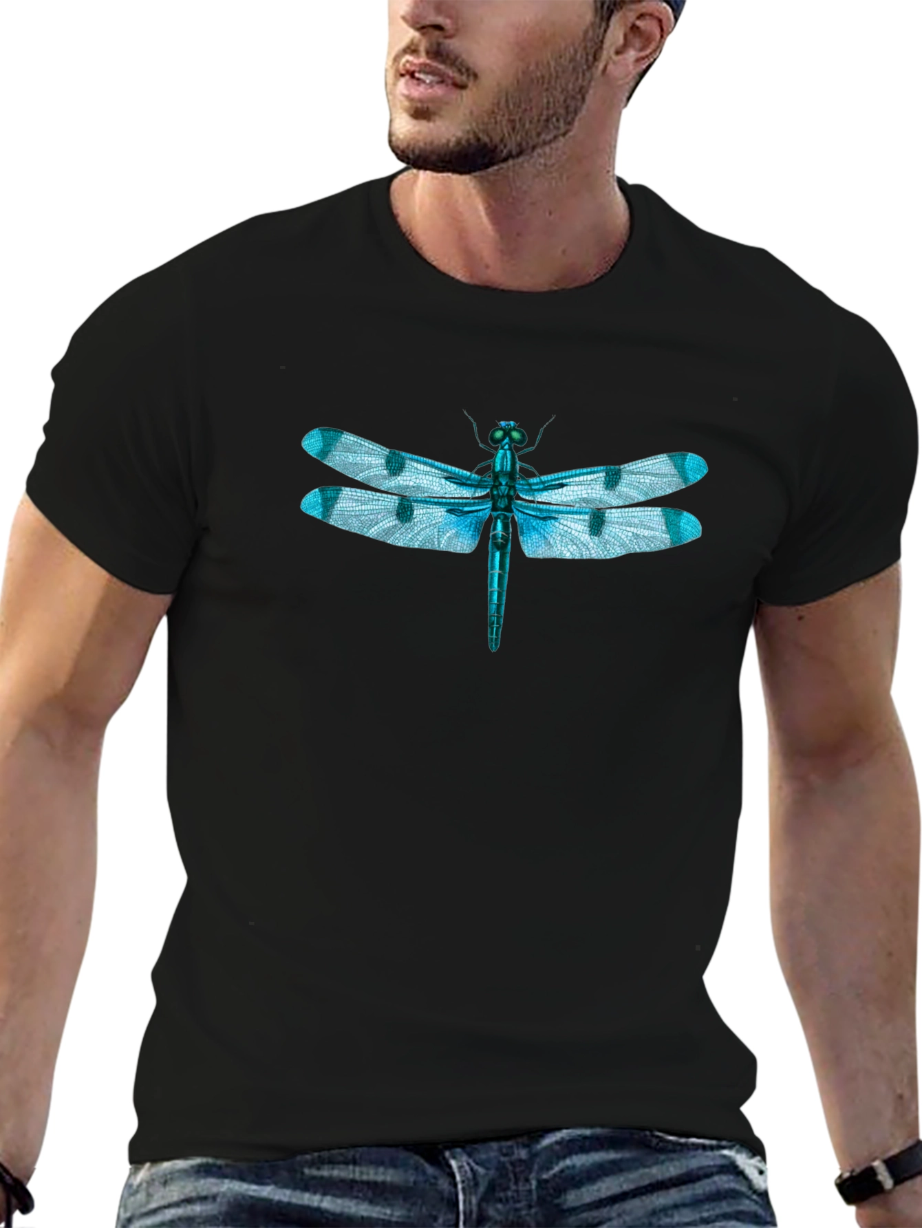 Black Dragonfly Graphic Tee - Unique Insect T-Shirt view 6