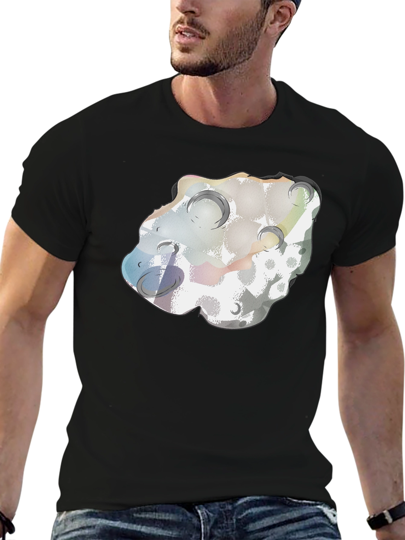Black Meteor Crater T-Shirt - Soft Cotton Blend view 6