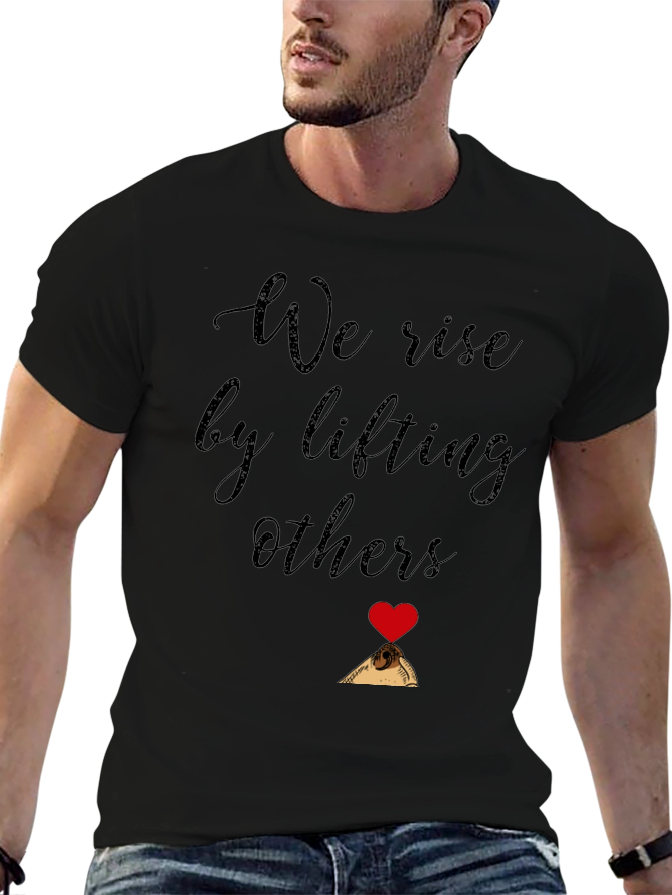 Black We Rise by Lifting Others Graphic Tee view 6