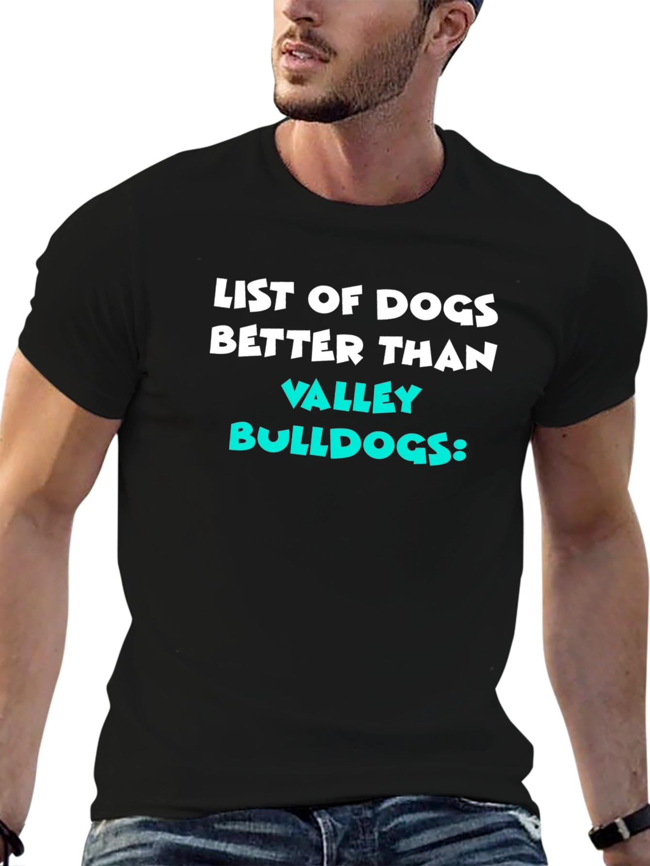 Black Funny 'List of Dogs' Graphic Tee view 6