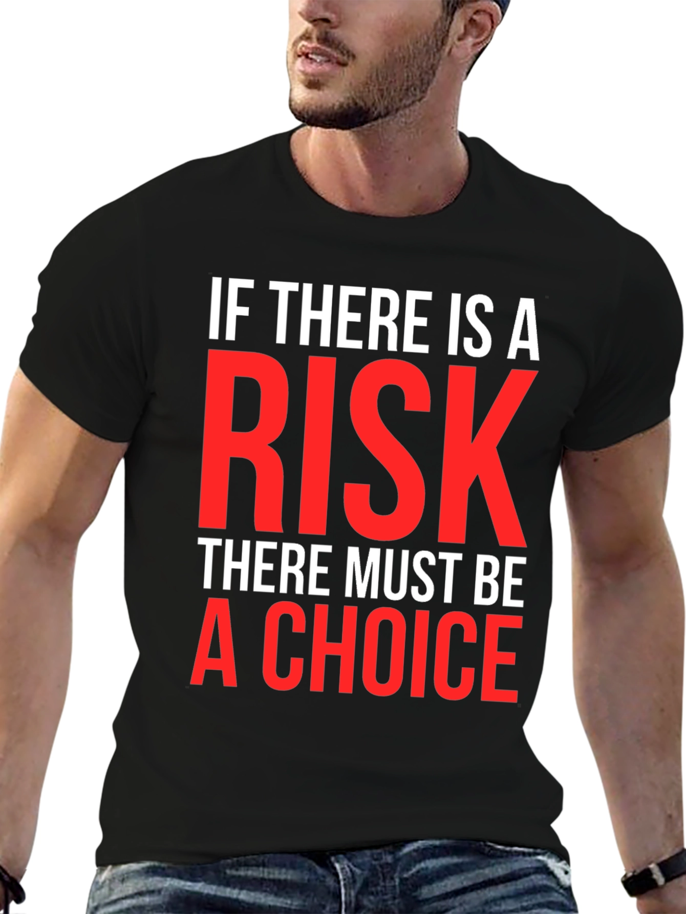 Black Risk and Choice Graphic T-Shirt - Black view 6