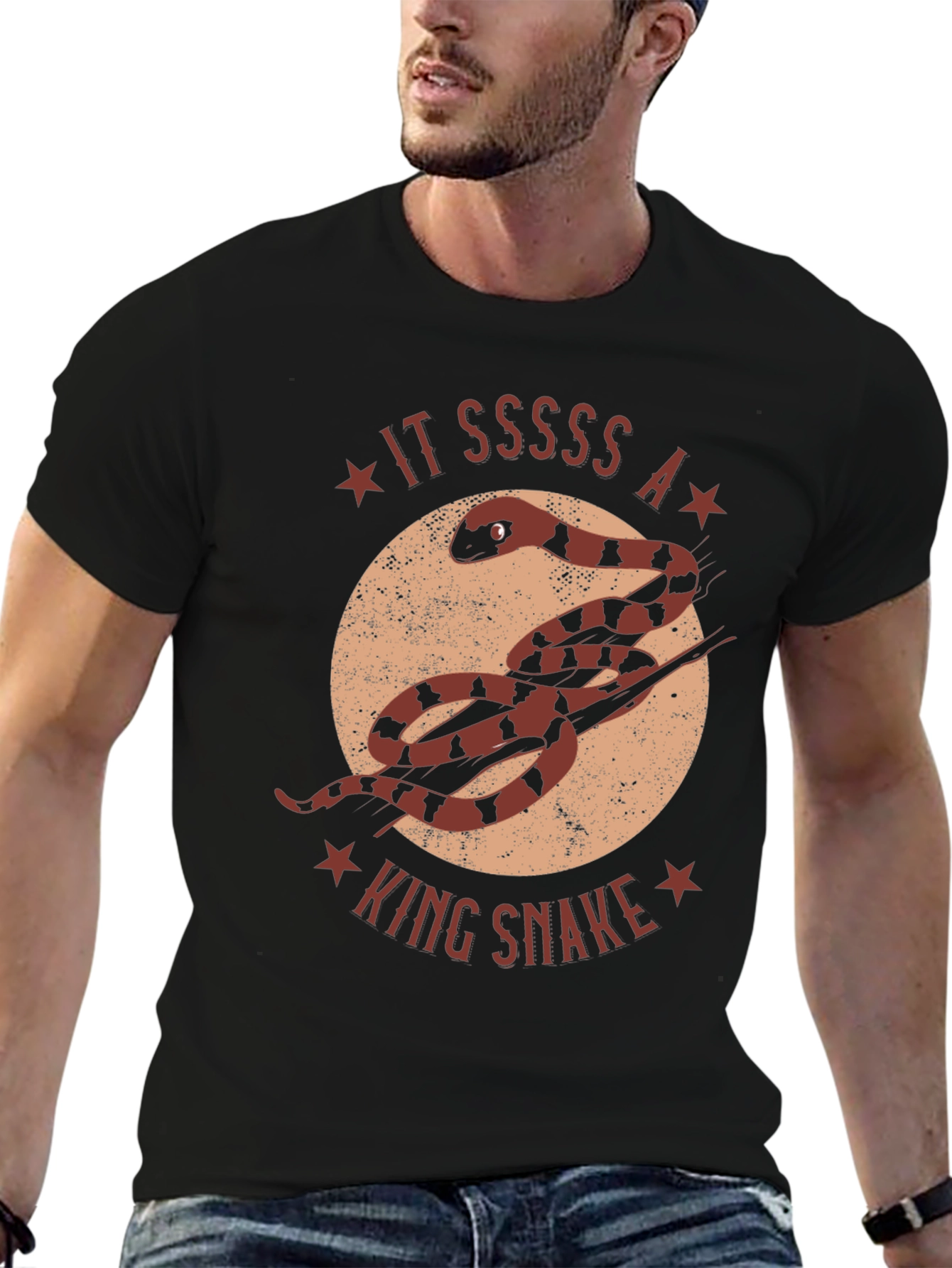 Black King Snake Graphic T-Shirt - Unique Animal Design view 6