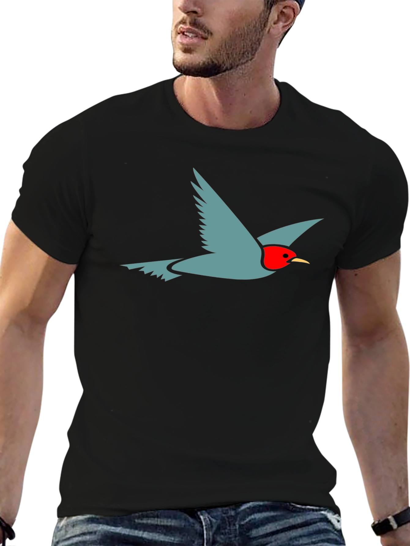 Black Bird Graphic Black T-Shirt | Casual Wear view 6