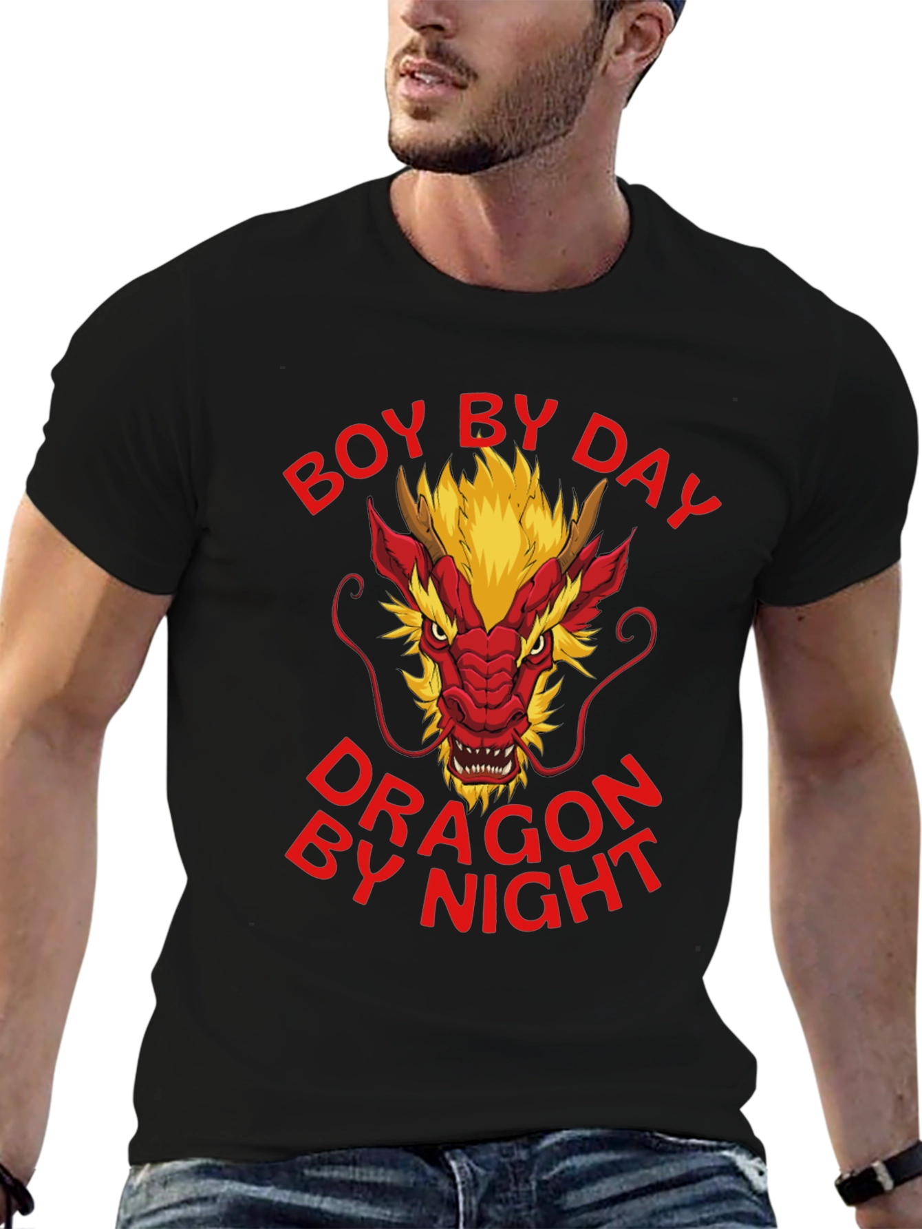 Black Boy By Day Dragon By Night T-Shirt view 6