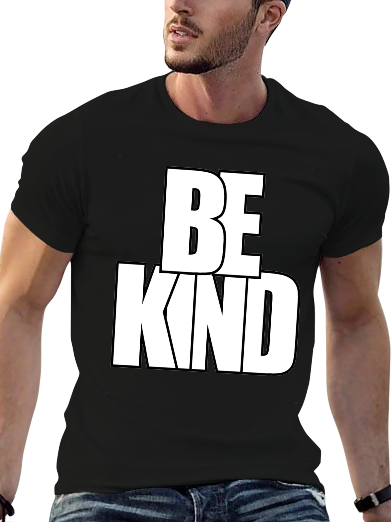 Black Be Kind Graphic Tee - Black Cotton Blend view 6