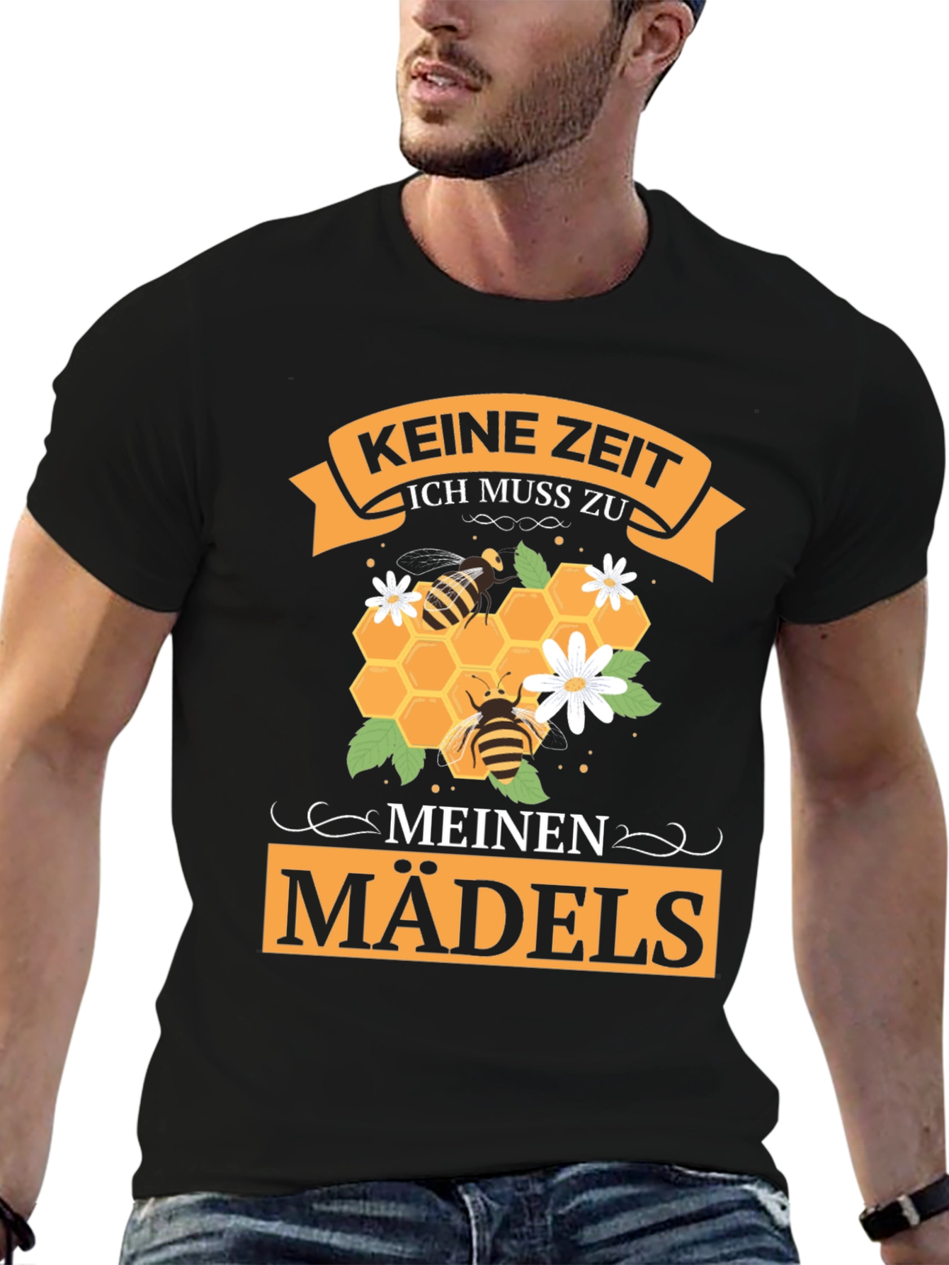 Black Keine Zeit Ich Muss Zu Meinen Madels T-Shirt view 6