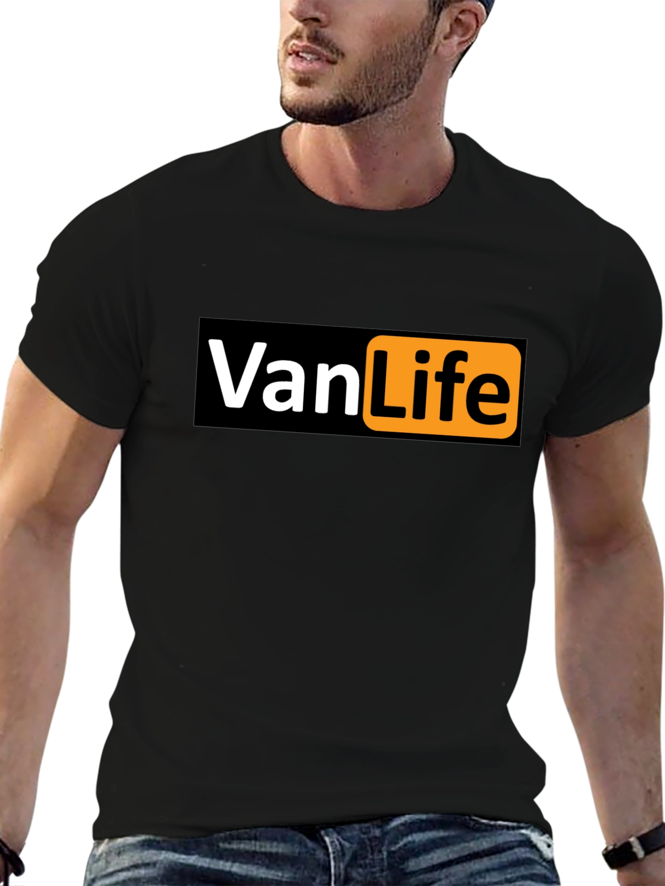 Black Van Life Graphic T-Shirt - Black view 6