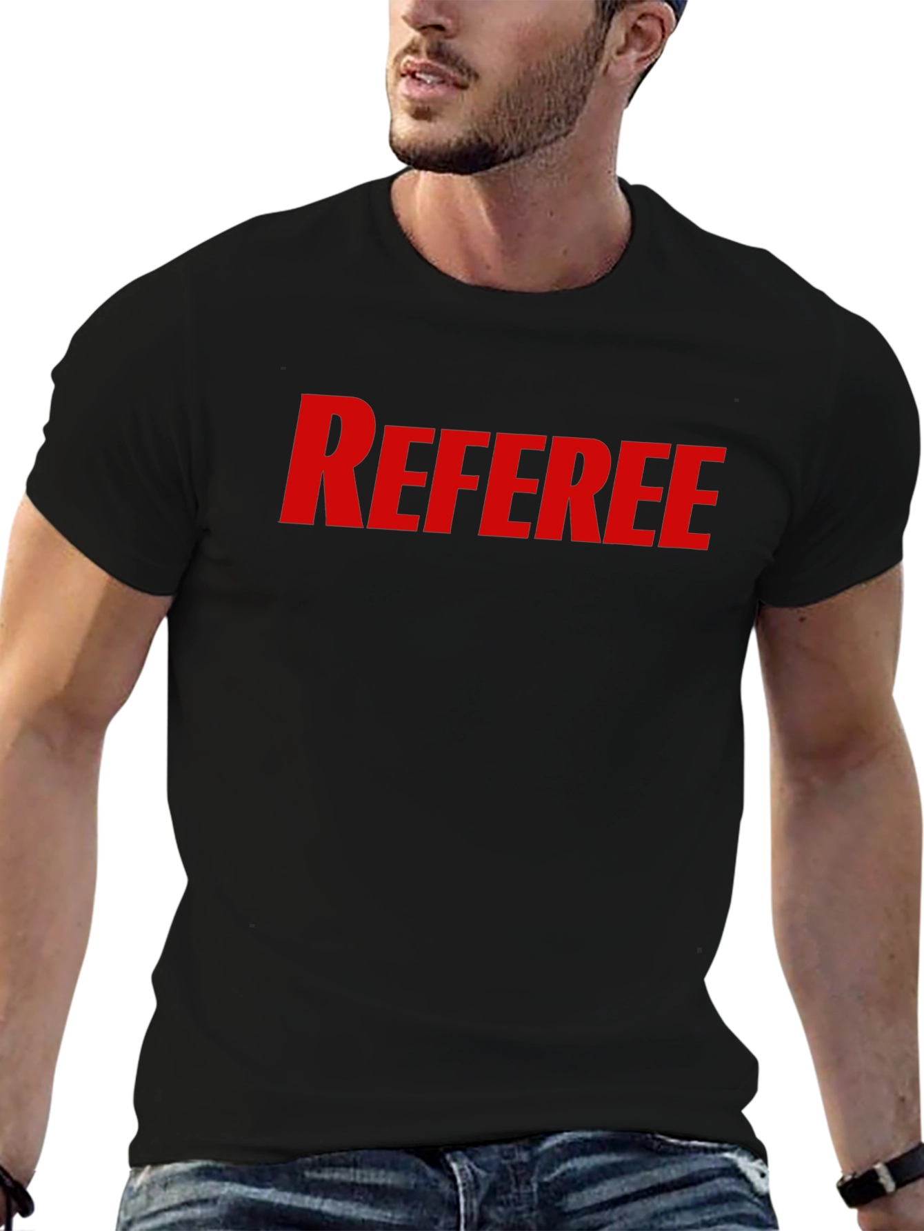 Black Referee Crew Neck T-Shirt view 6